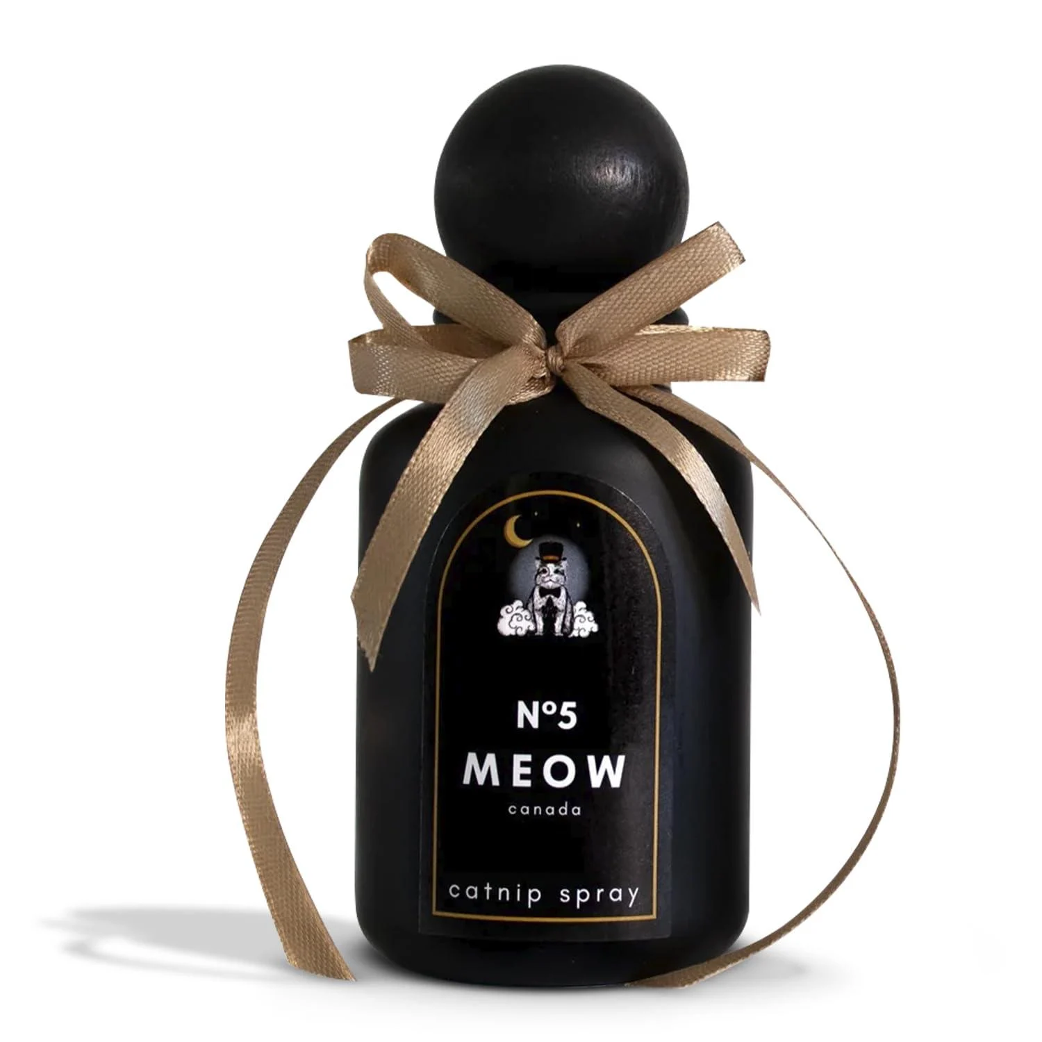 The Knittens Meow No5 Catnip Spray for Indoor Cats - Liquid Catnip Spray Bottle for Feline Fun & Comfort - Essential Oil Catnip Better for Sensory Stimulation & Environment - Black Bottle - 350g