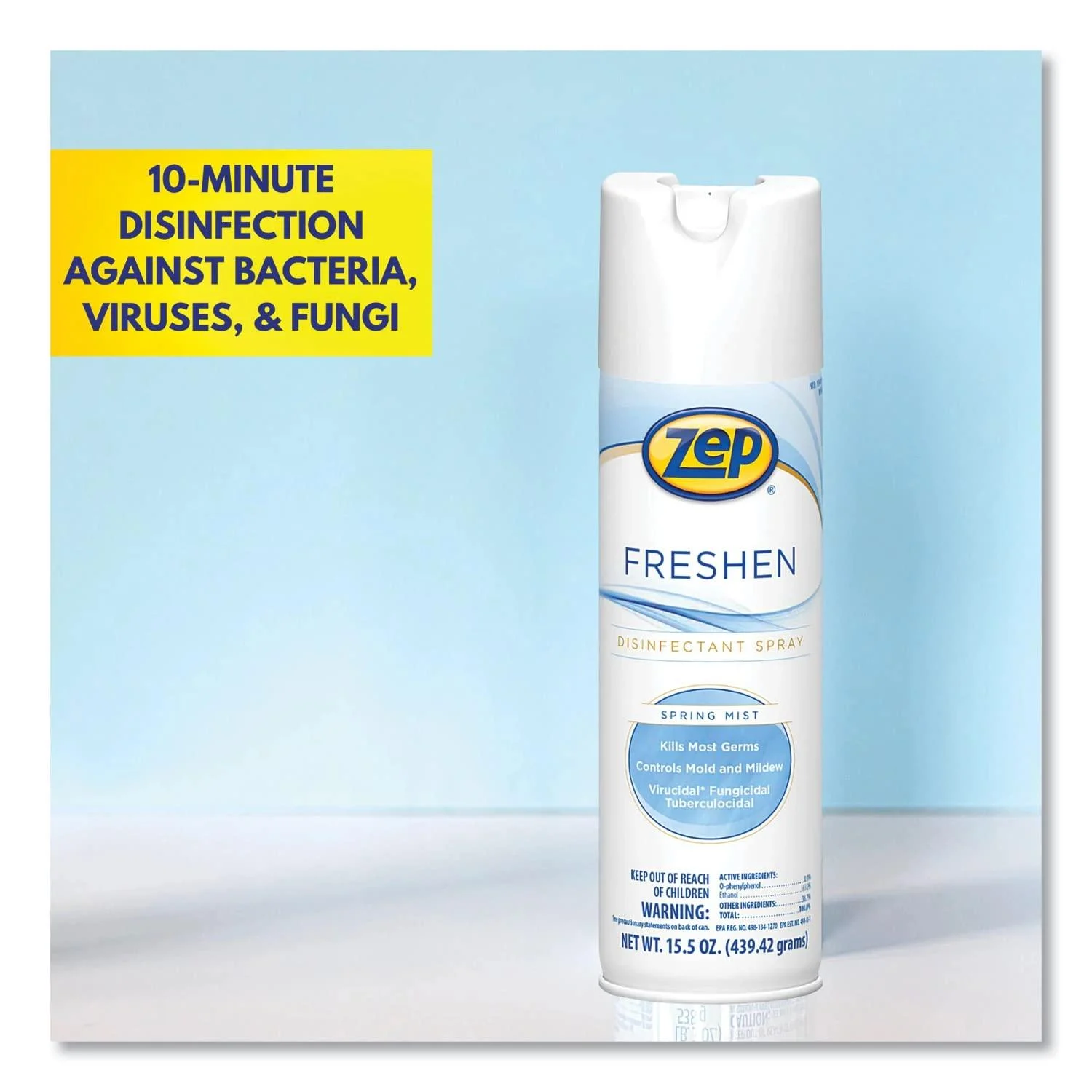 Zep Freshen Disinfectant Spray Spring Mist 15.5 oz Aerosol Spray