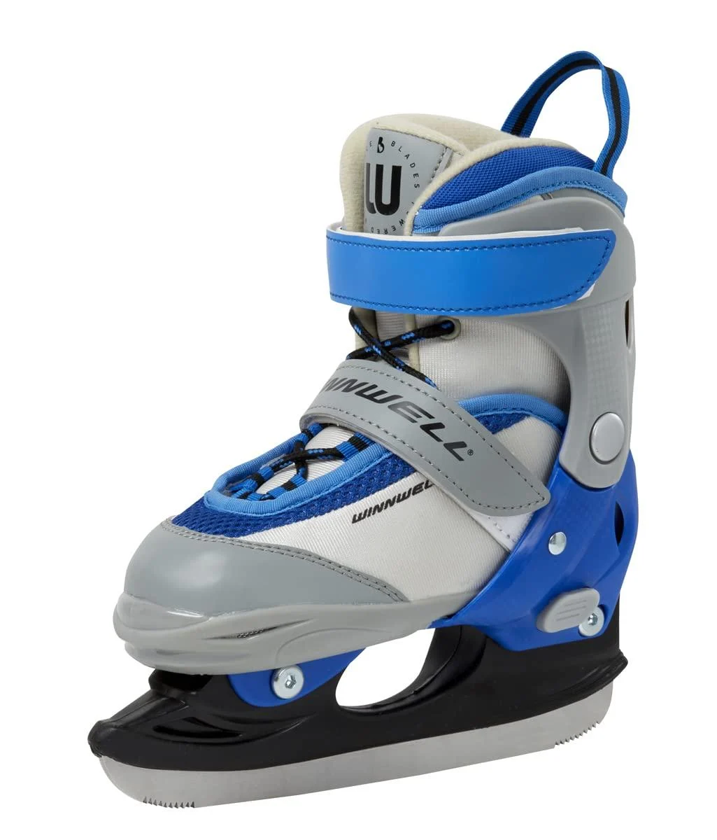 Winnwell Balance Blade Adjustable Skate - Ice Hockey Skates for Boys & Girls - Kids Ice Skates to Help Children Learn to Skate - Adjust Boot with 4 Sizes