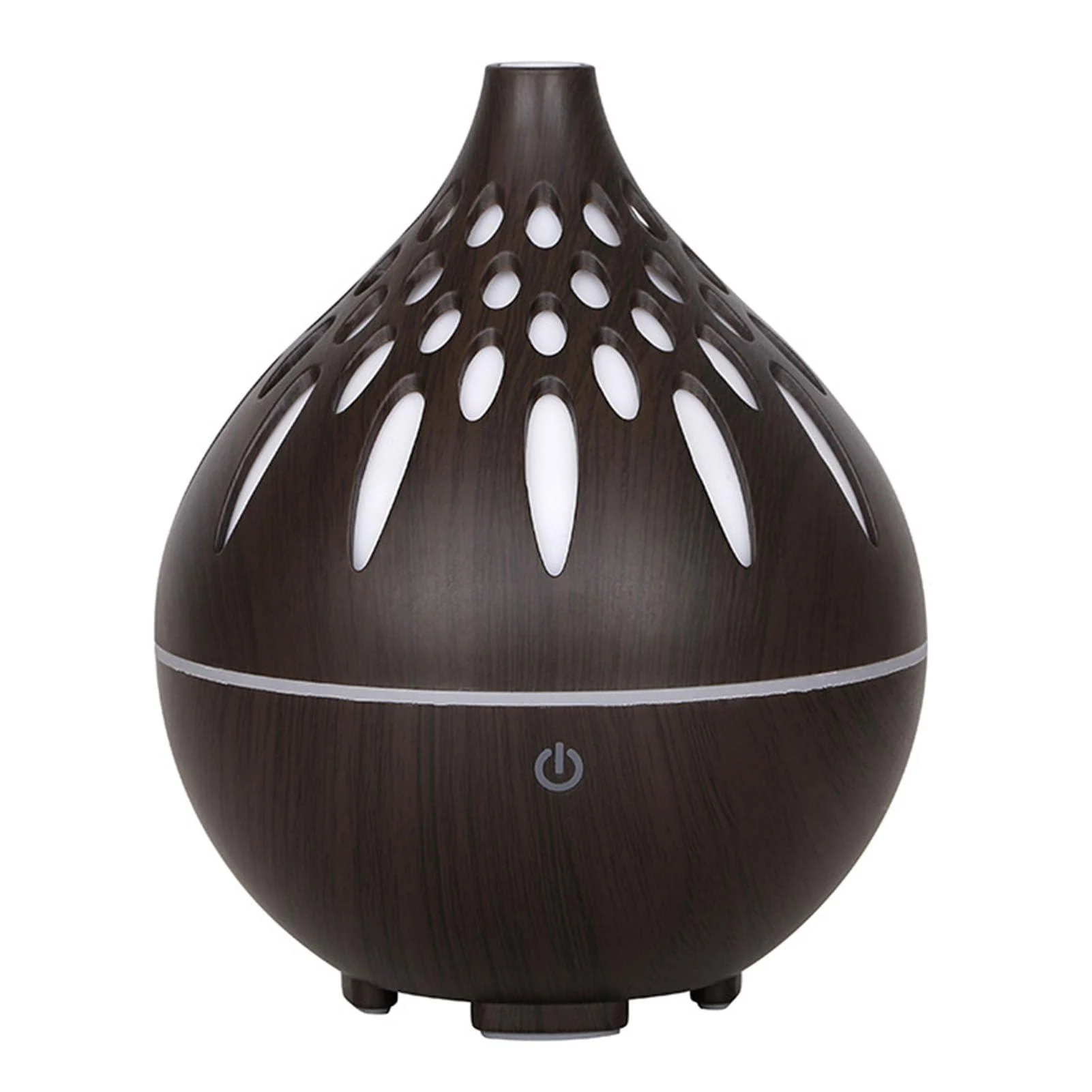 Desk Humidifier 160ml Essential Oil Diffuser 2W USB Wood Grain Aromatherapy Diffuser Cool Mist Humidifier with 7 Color Lights for Home (Dark) - NOENNULL