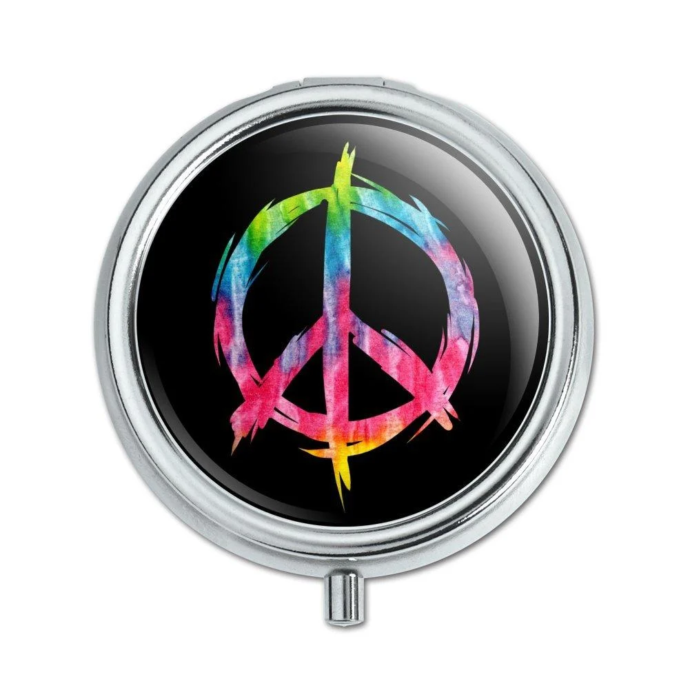 Tie Dye Peace Sign Pill Case Trinket Gift Box - GRAPHICS & MORE