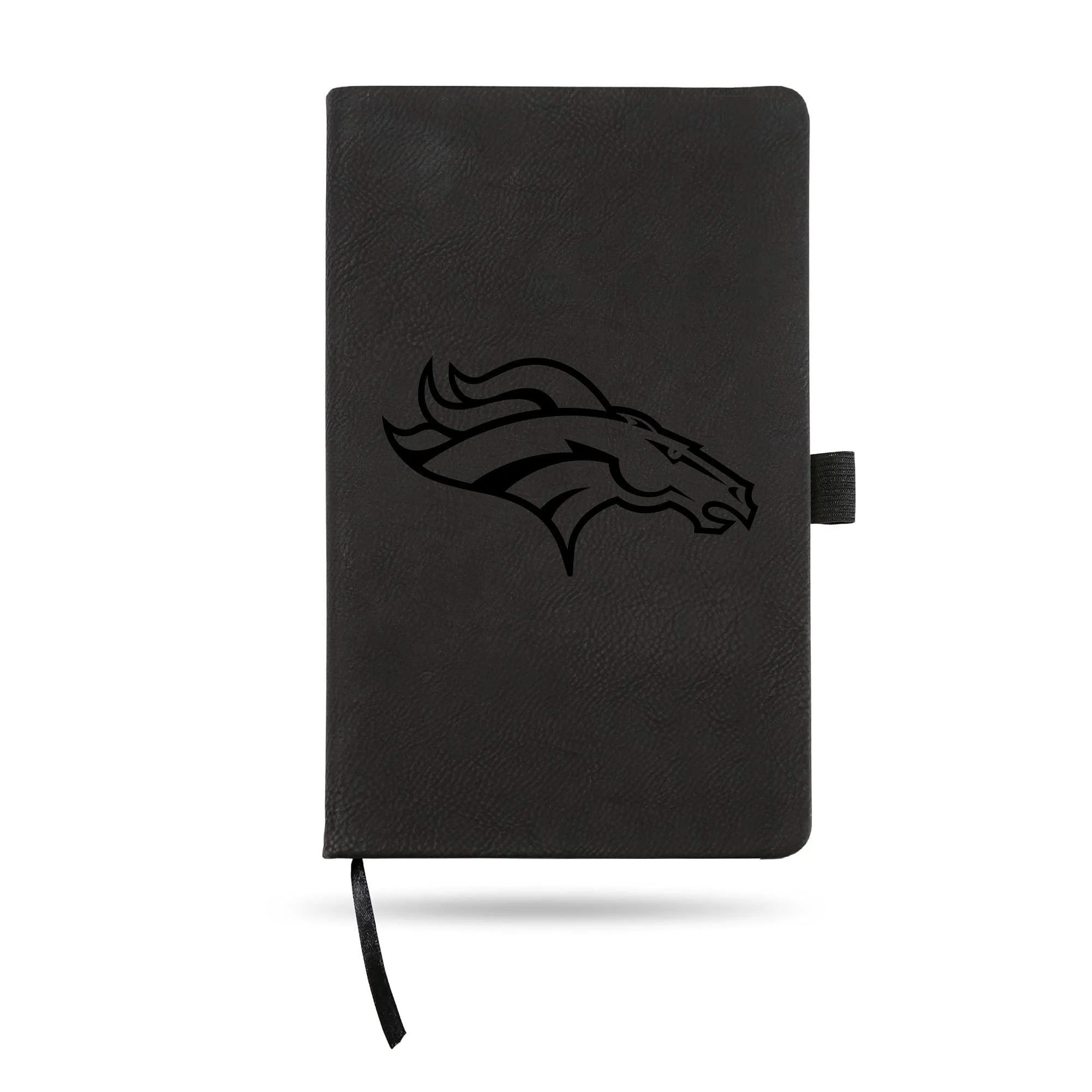 Rico Industries NFL Denver Broncos Black Laser Engraved Small Notepad Jounral/Notepad 8.25" x 5.25"- Office Accessory