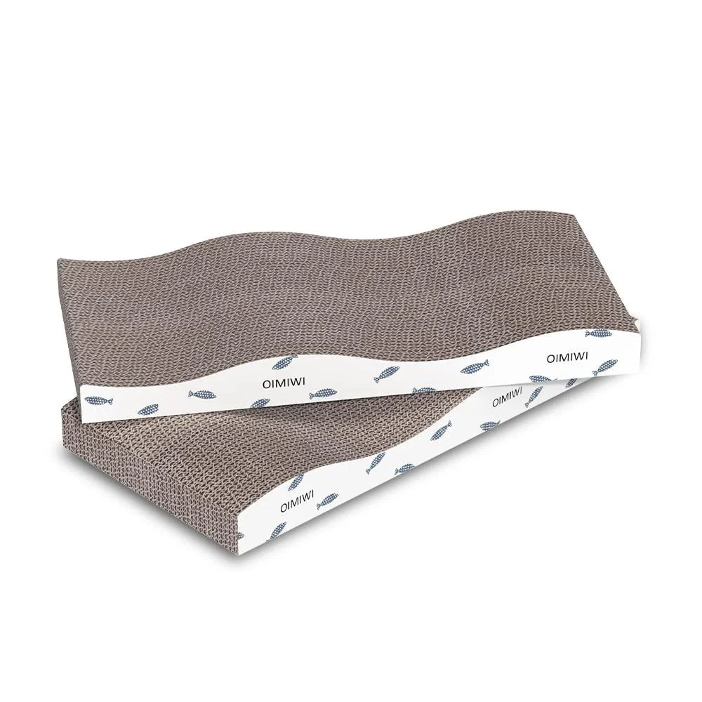 OIMIWI Cat Scratcher 2/4 PCS Pad, Cardboard with Premium Reversible Scratch Textures Design Wide Durable Scratching Pad 2 pcs