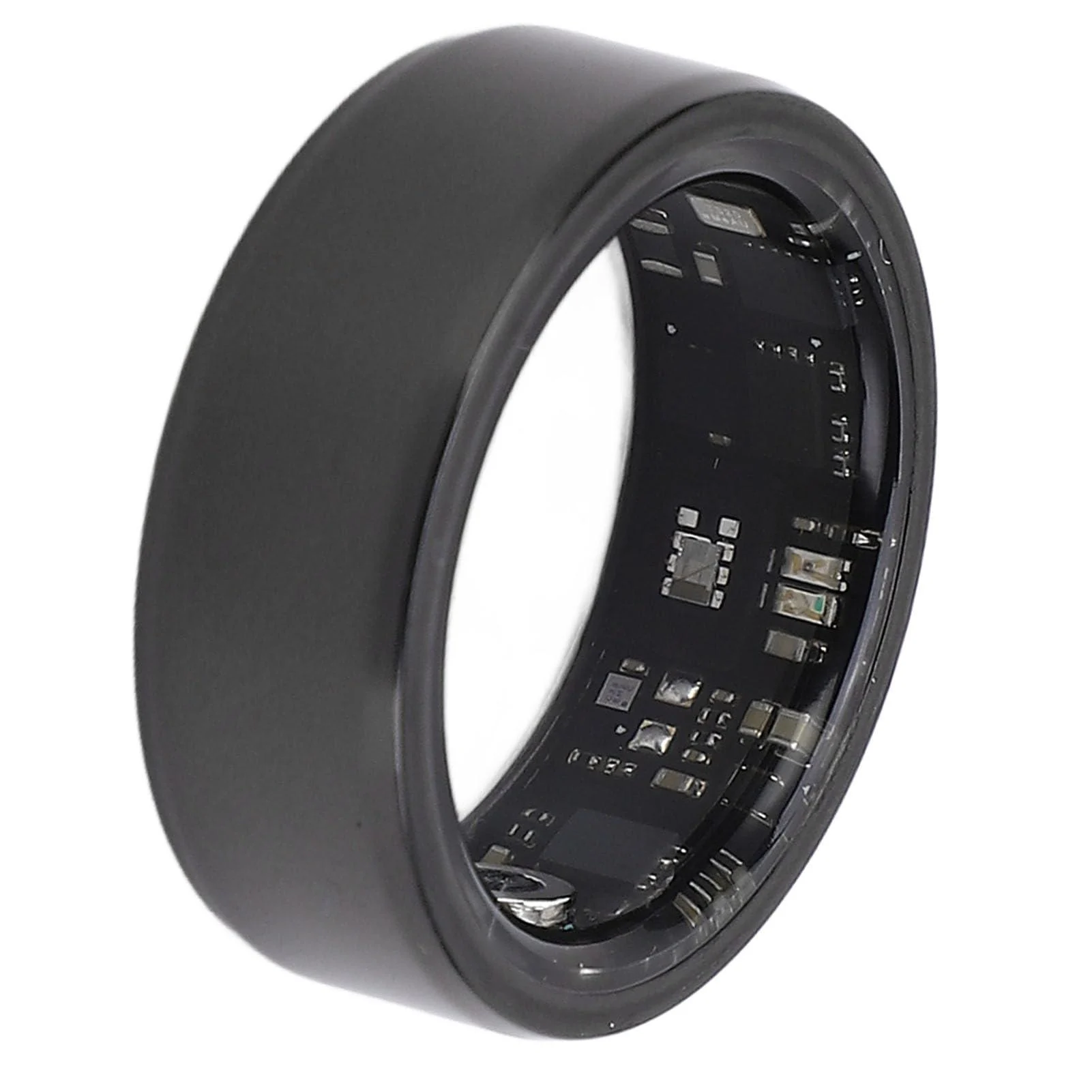 BROLEO Fitness Tracking Ring Stainless Steel Black Outdoor Smart Ring (#9)