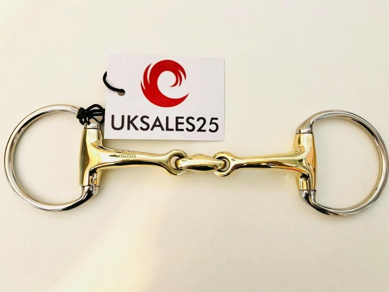 UKSALES25 EggButt Snaffle Bit Curved MP Double Jointed with Lozenge (HORSE BIT) (4.5")