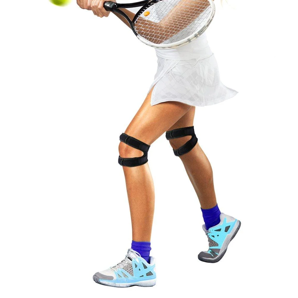 Compression Dual Adjustable Patella Knee Brace Adjustable Sports Patella Knee Support Protector Brace Strap Band Bandage - Serlium
