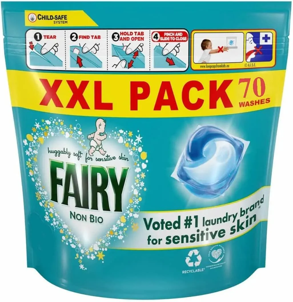 Fairy Non Bio Pods Washing Pods Fresh 70 Count (Pack of 1)