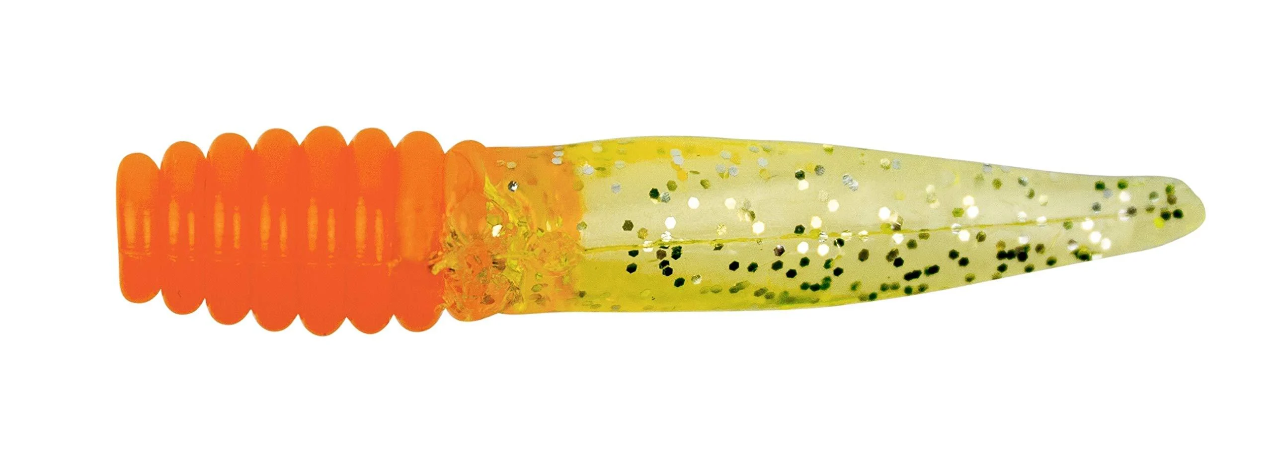 Bobby Garland Crappie Baits Slab Slay'R Soft Plastic Crappie Fishing Lure, Orange Chartreuse Silver, 2" 2" Orange Chartreuse Silver
