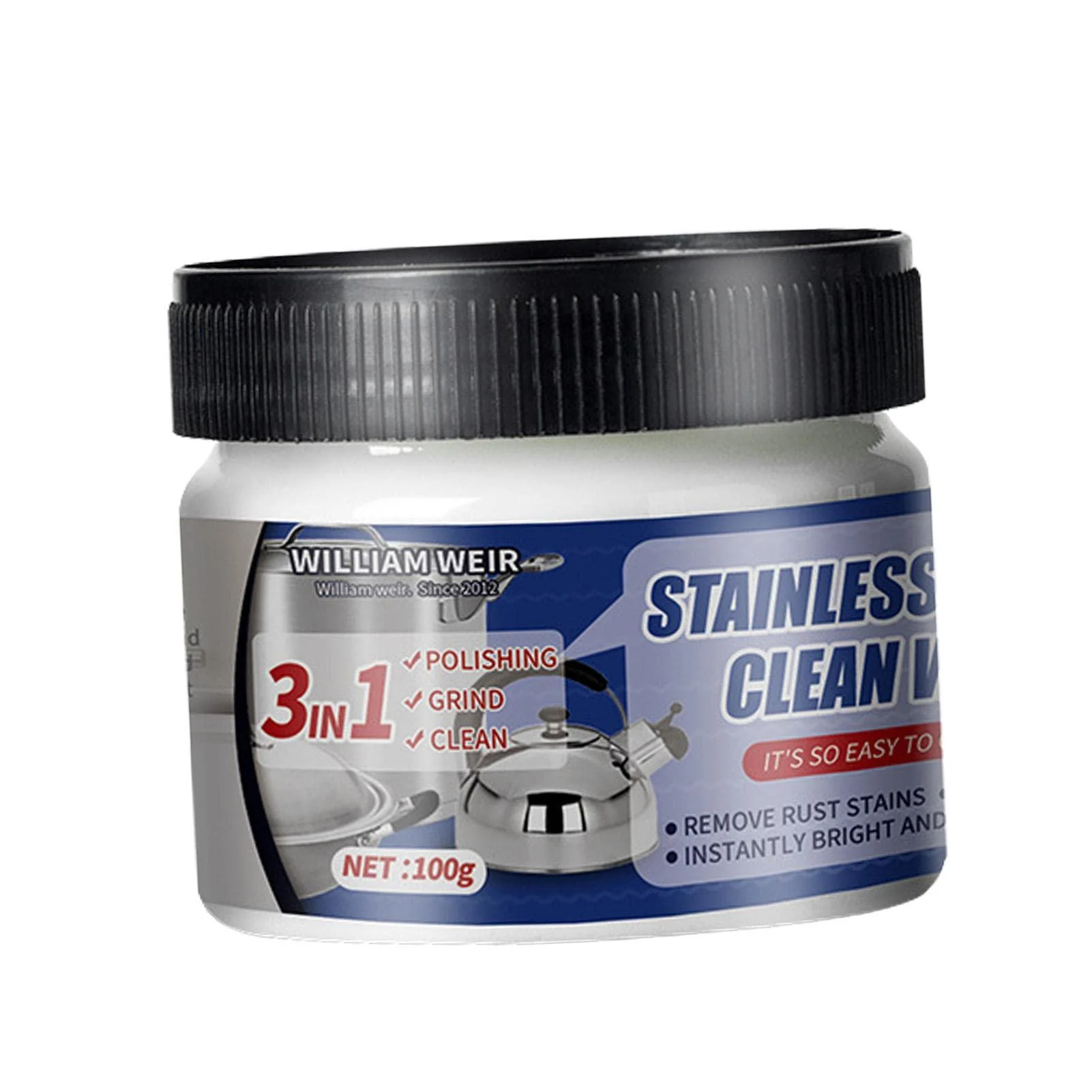 5 Metal Restorer Polish - Metal Polish Cream Rust Remover Gently Clean and Tarnish Without 5 Pcs 100g