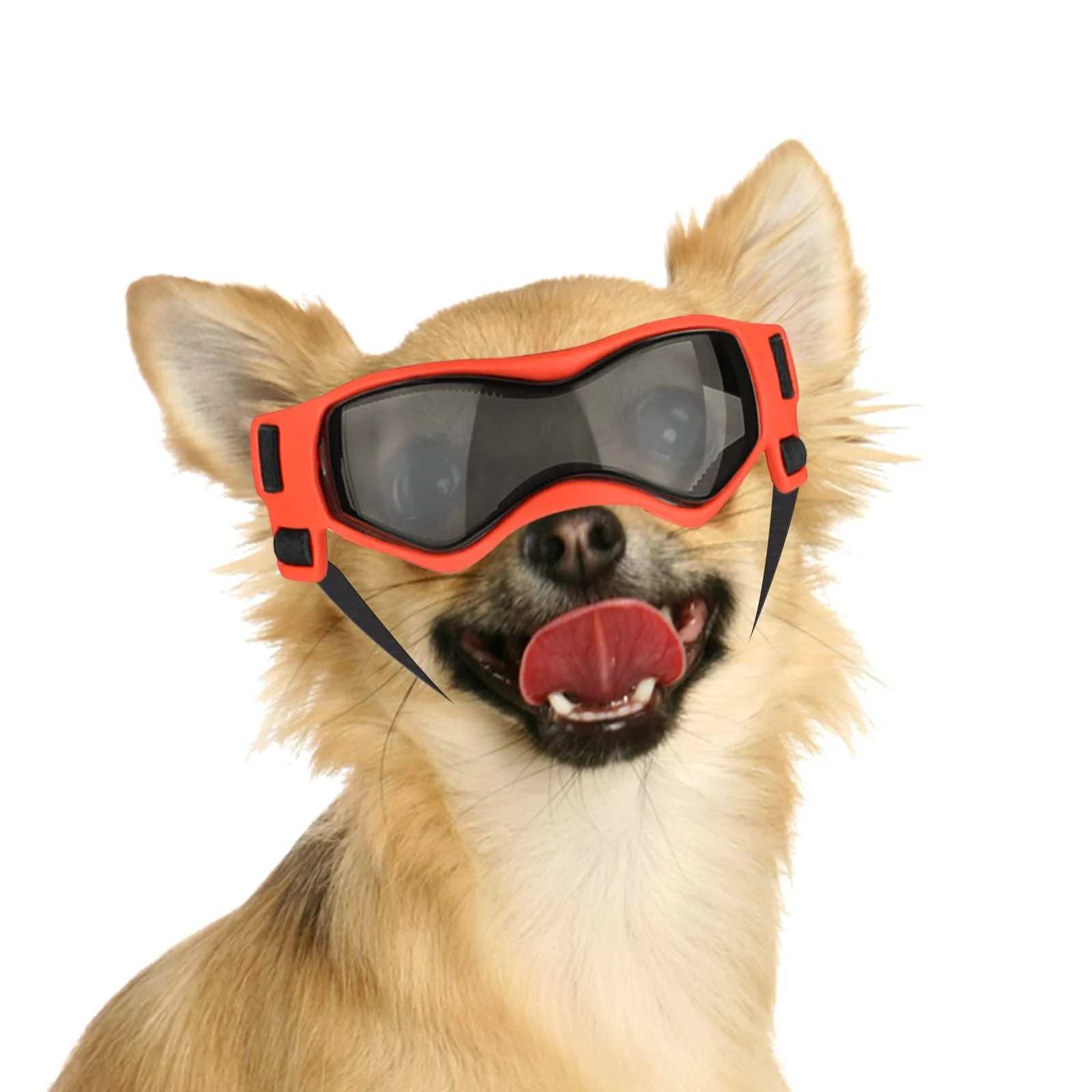 Namsan dog glasses for small dogs UV protection dogs sunglasses with adjustable rubber band windproof dogs motorcycle glasses orange small orange