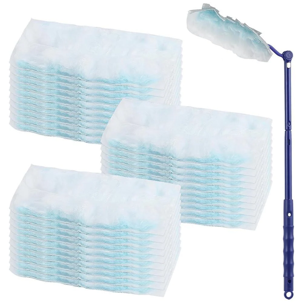 ecaqlin 30 Dust Cloth with 1 Handle Microfibre Dust Cloth Duster Fit for Cleaning Dust Dirt Cleaning Dust 1Set