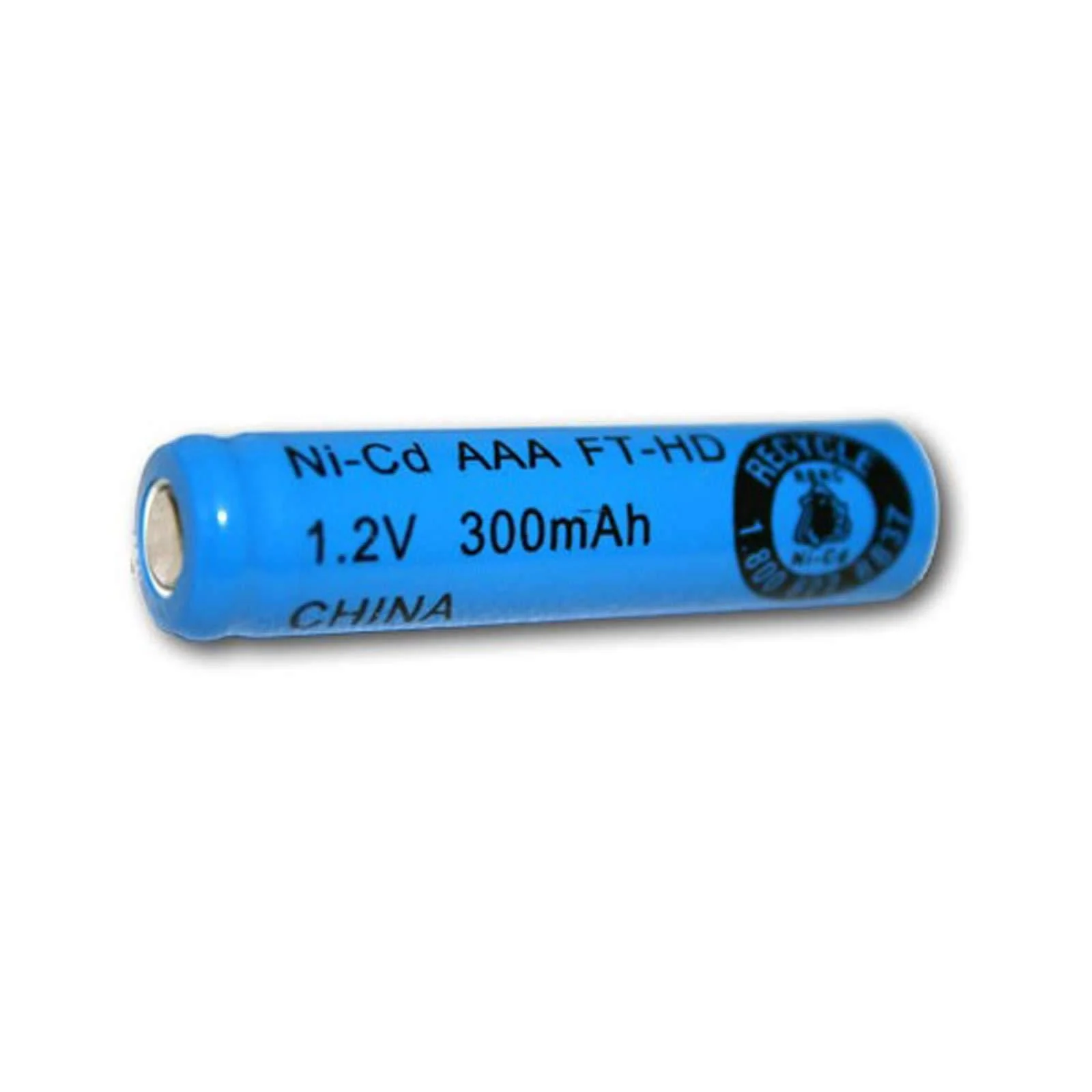 Exell 1.2V 300mAh NiCD AAA Rechargeable Battery Flat Top Cell - Exell Battery