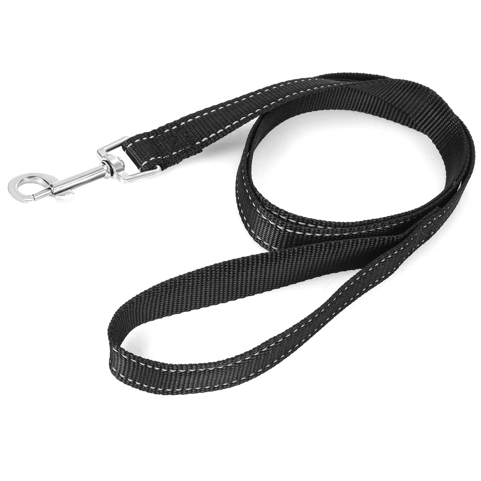 Molain Reflective Dog Leash 47.2 x 1 inch(120x2.5cm) Nylon leash Durable Training Lead Rope with Metal Clasps Leash for Puppies Dog Training Leash for Small Medium Large Dogs Pet Dog Accessories Black