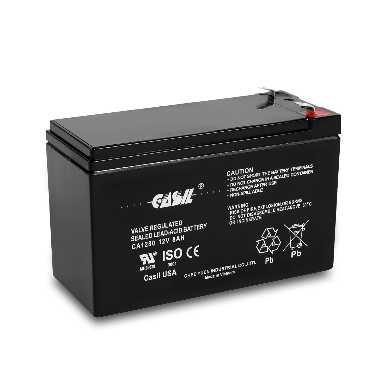 12v 8ah CA1280 AGM SLA Sealed Lead Acid Battery GT12080-HG - Premium Replacement for PX12072 for for AT&T Centurylink and Most Other FTTH Systems