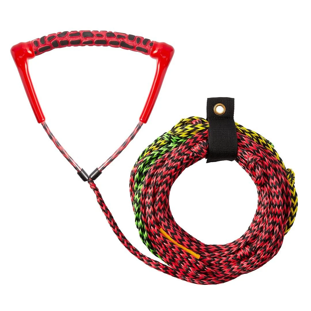 Obcursco 75ft Ski Rope, 5-Section Watersports Ropes with EVA Handle for Wakeboard, Water Ski and Kneeboard Multi Color
