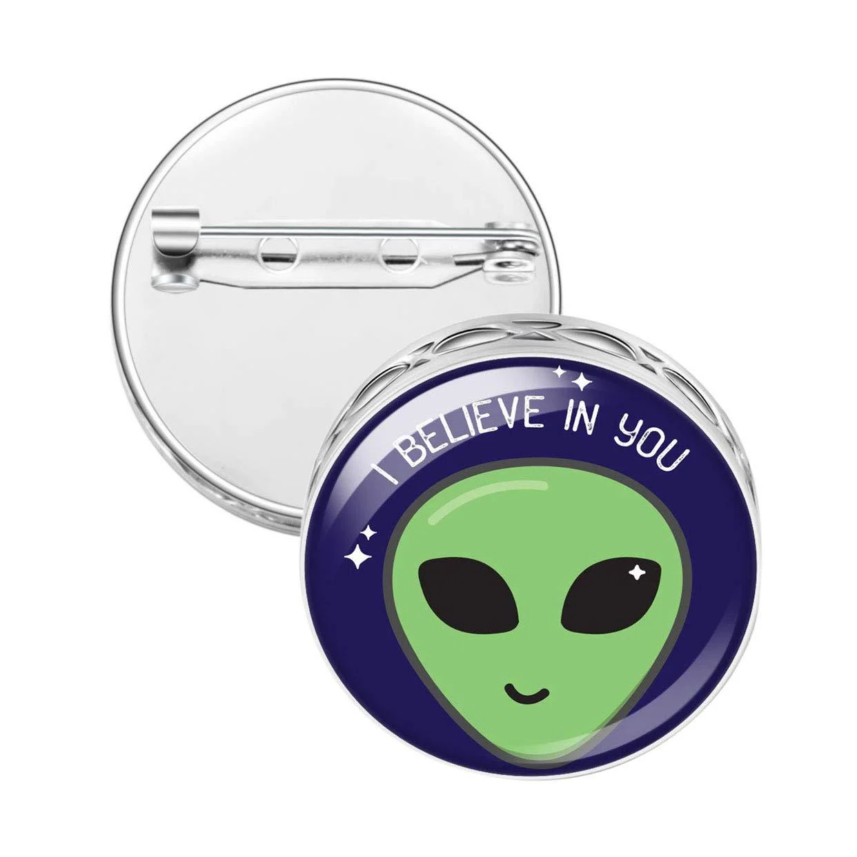 Wild Essentials Alien Enamel Pin Essential Oil Diffuser Gift Set - Includes Aromatherapy Stainless Steel Pin 8 Color Refill Pads