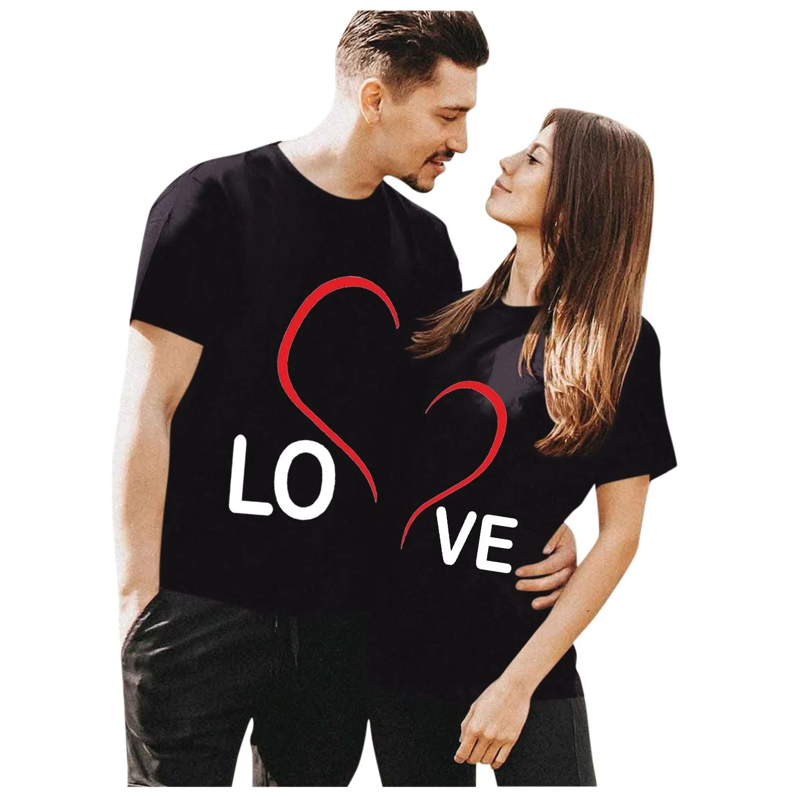 Xlnuln Matching Shirts for Couples Couple Matching Tees Shirt for Valentines Days Matching Men Women Letter Print Couple T-Shirt Husband and Wife Shirts Matching Couple Shirts Funny Outfits T-Shirt