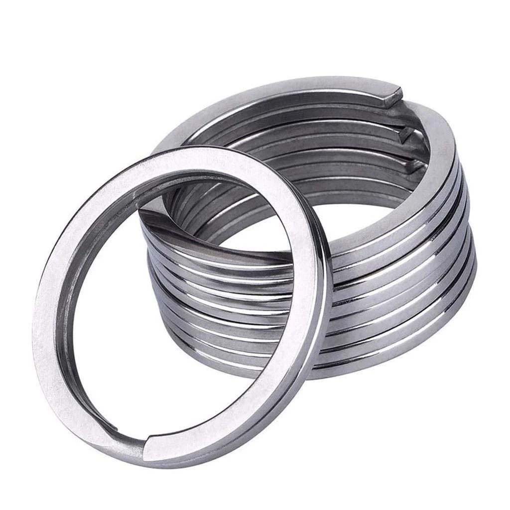 Cutefly Women's 5 Pieces Titanium Split Key Ring Hoop Activities Climbing Carabiner Screw Carabiner 32mm Silver silver