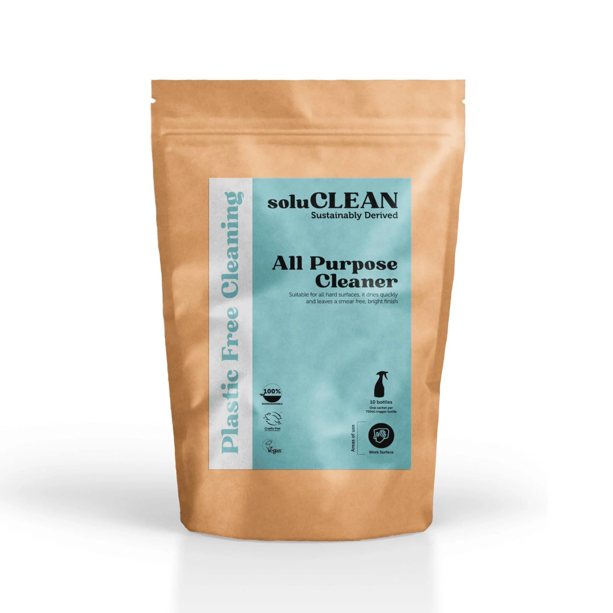 Soluclean All Purpose Cleaner Plastic Free Cleaning (One Packet of 10 Sachets) - Aardvark Janitorial Supplies