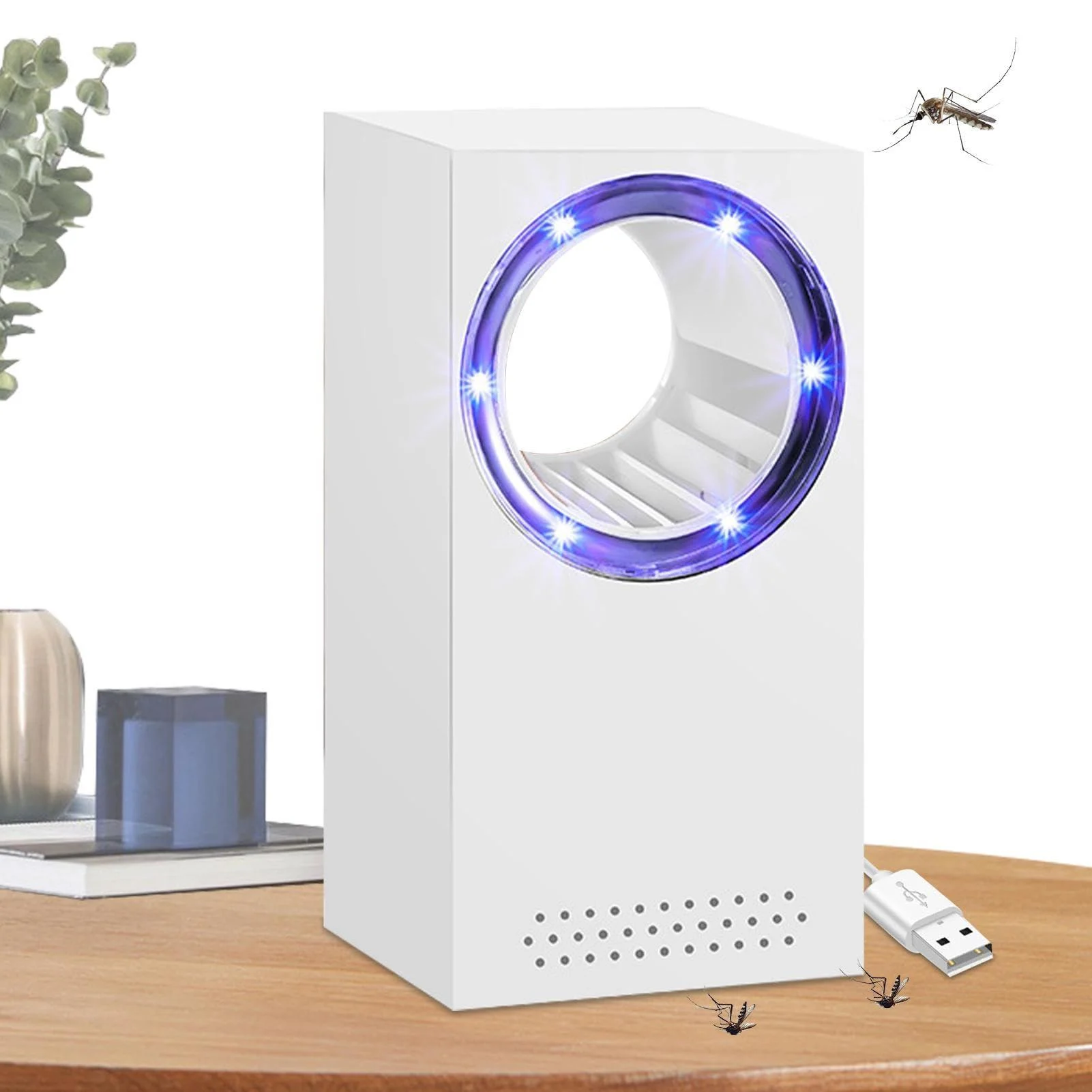 Virtcooy Indoor Fly Trap Electric Fly Catcher | Electric Fly Catcher Zapper Fly Light Silent Fly Control Fly Trap