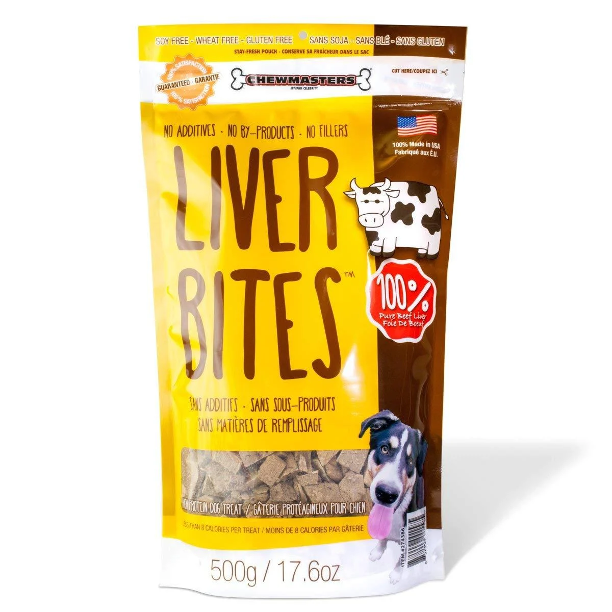Chewmasters Beef Liver Bites Freeze Dried Dog Treats Bag 17.6 Ounce (3 Pack)