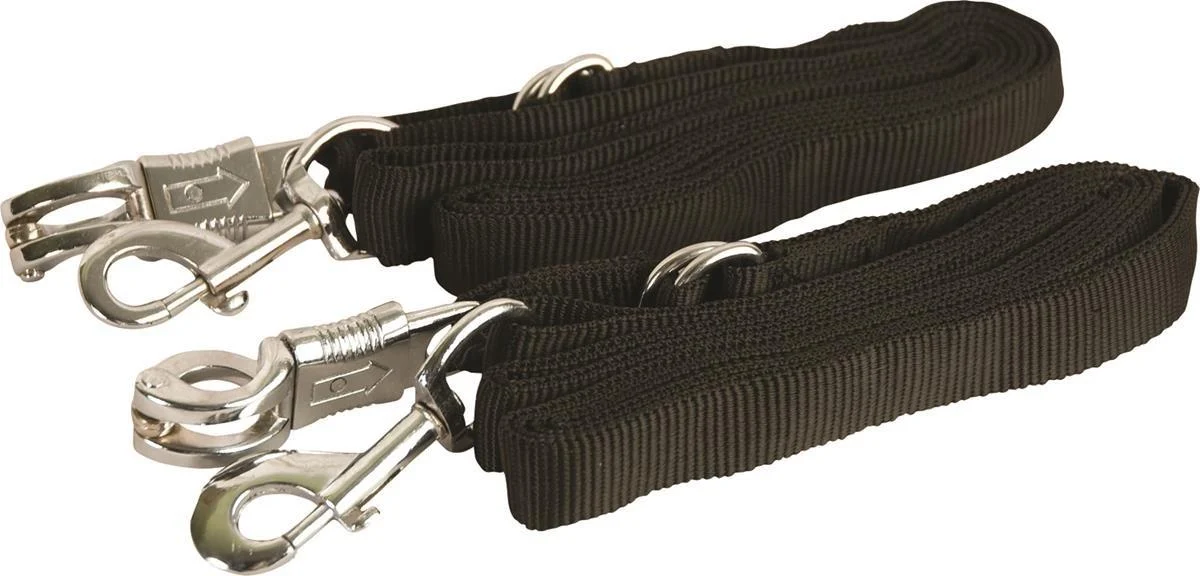 Gatsby Nylon Cross Ties w/Panic Snap Black 60"-110"