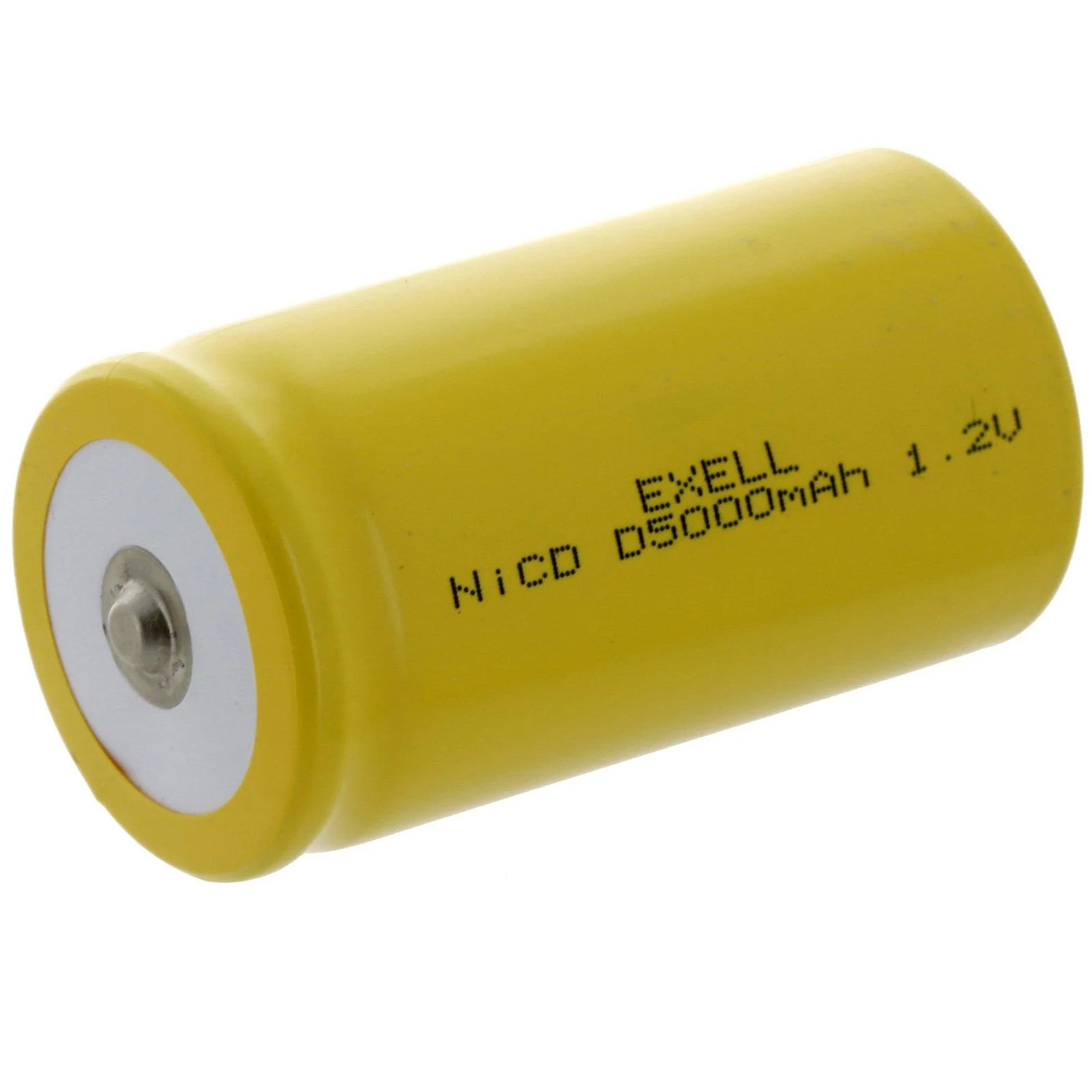 Exell D Size 1.2V 5000mAh NiCD Button Top Rechargeable Battery for Flushometers Hands-free Sinks Hand Sanitizers Automatic Taps Blood Pressure Kits Security Safes