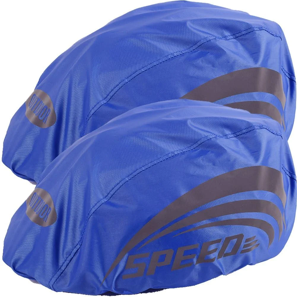 JSHAHA 2 Pack Bicycle Helmet Covers Bicycle Helmet Rain Cover Blue