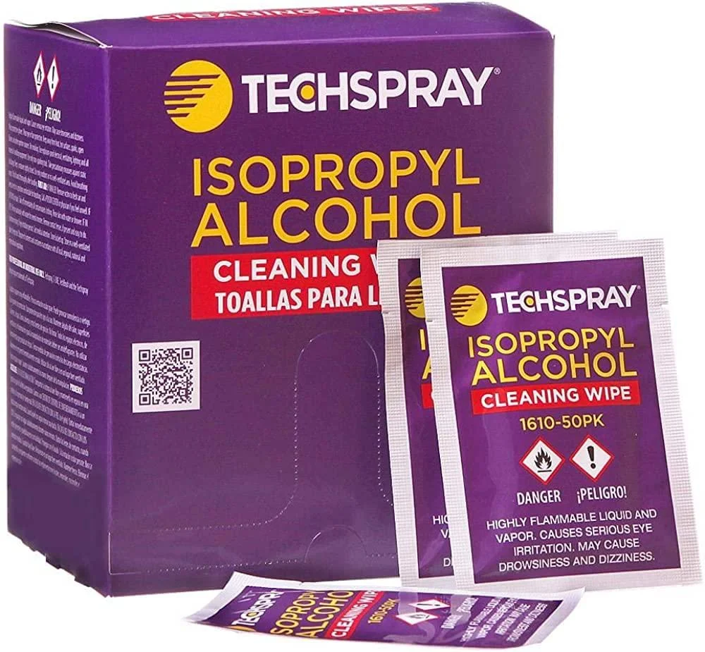 Techspray 1610-50PK Isopropyl Alcohol (IPA) 99.8% Pre-Saturated Wipes