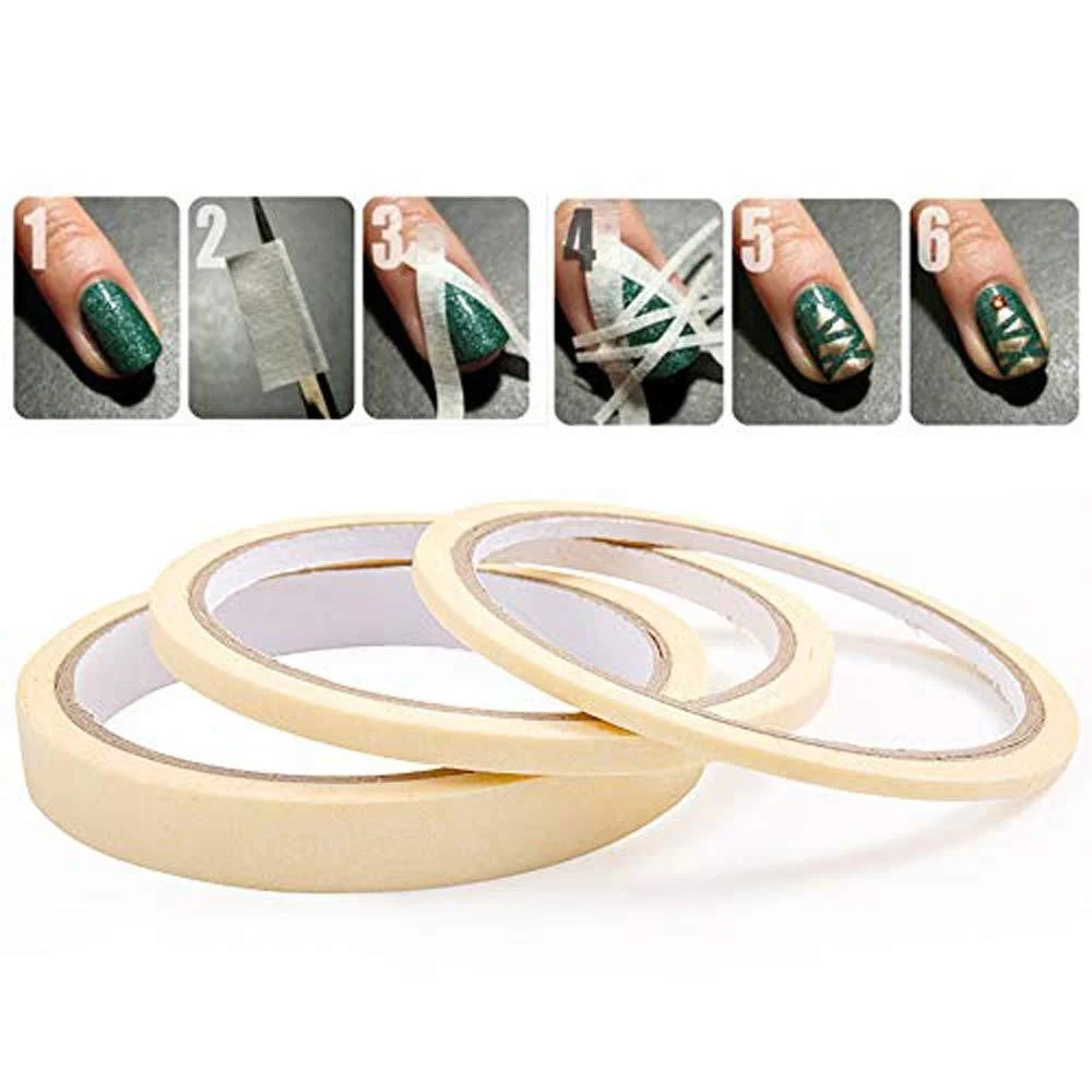 3PC/Set Nail Art Tape Roll Wrap Adhesive Decoration Edge Guide Tips Design Sticker Manicure Tool Stripe Creative Masking Pattern - Bellecrey