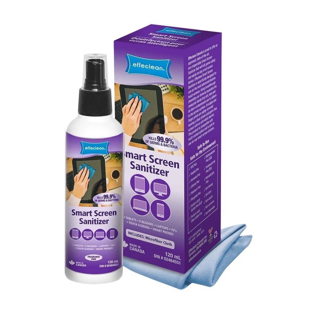 Effeclean Screen Cleaner Kills Germs on Smart Screens Ipad Screen Cleaner iPhone Screen Cleaner Tablet Screen Cleaner Laptop Screen Cleaner! E-Reader Screen Cleaner
