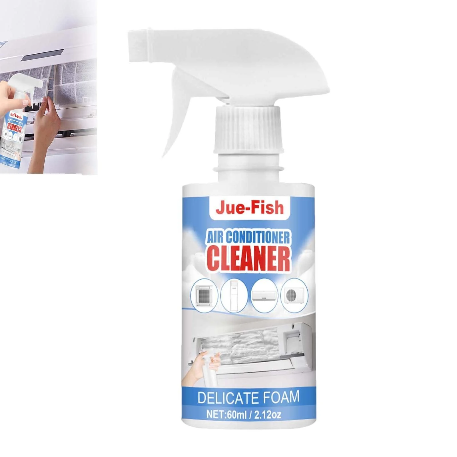 Air Conditioner Foaming Coil Cleaner Air Conditioner Cleaner Foam Cleaner Spray Heavy Duty Detergent Cleaner Household Air Conditioning Cleaner For Home Office (1PCS) - Generic