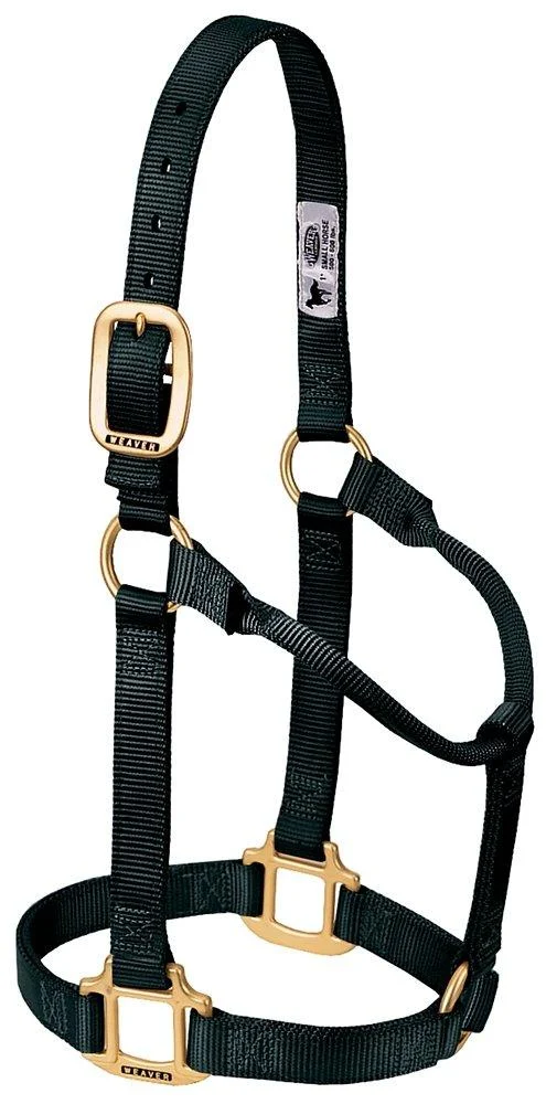 WEAVER Leather Non-adjustable Halter Black Weanling/Pony