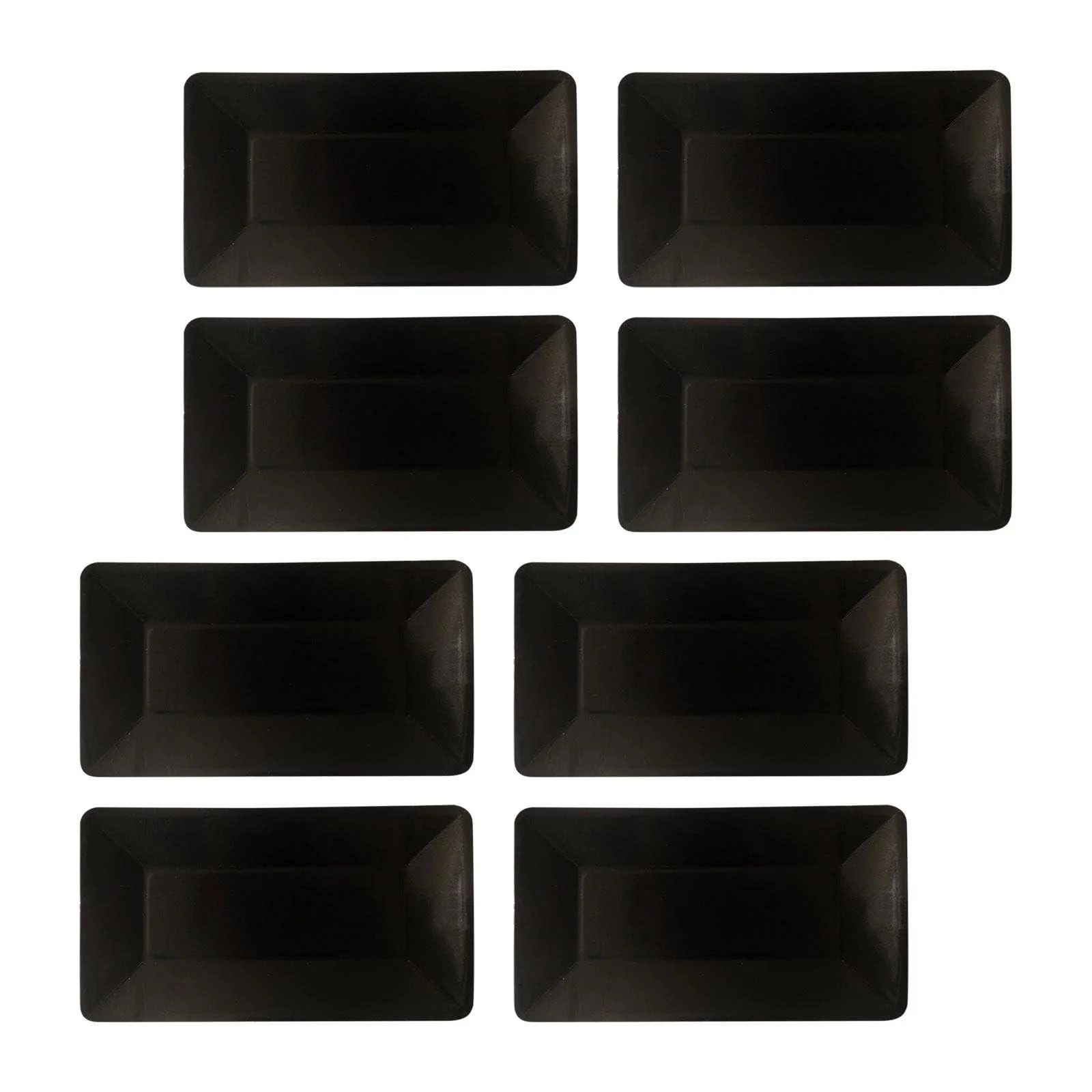 Qialexicon 8Pcs Disposable Plates Cake Plates Durable Cake Tray Foil Rectangular Paper Plates for Catering Cafe Dining Decorations Party Black