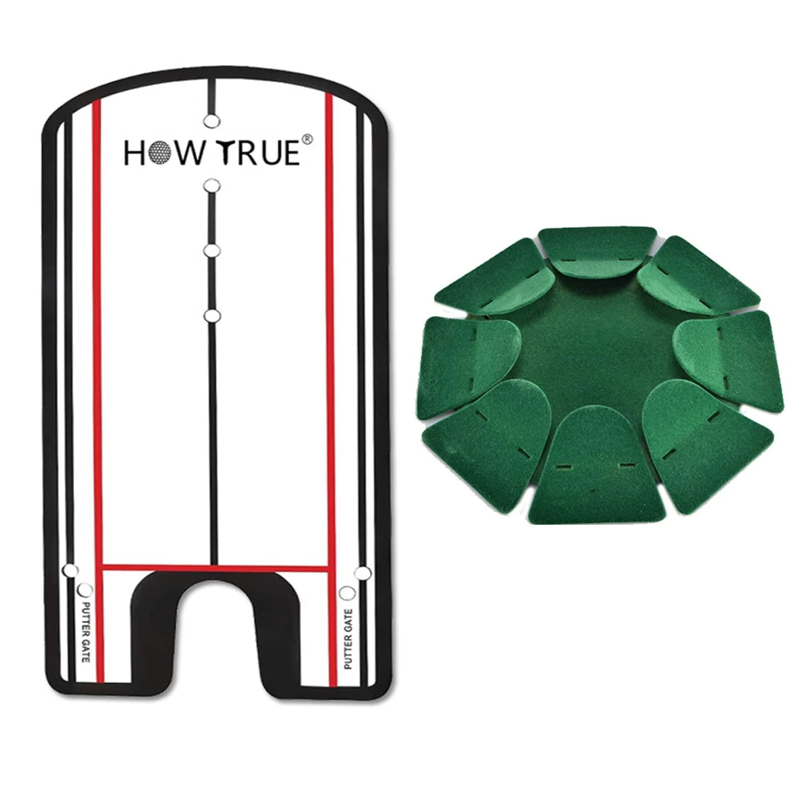 Golf Putting Alignment Mirror with Portable Carry Bag | Come with Golf Practice Putting Cup Golf Training Hole - HOW TRUE