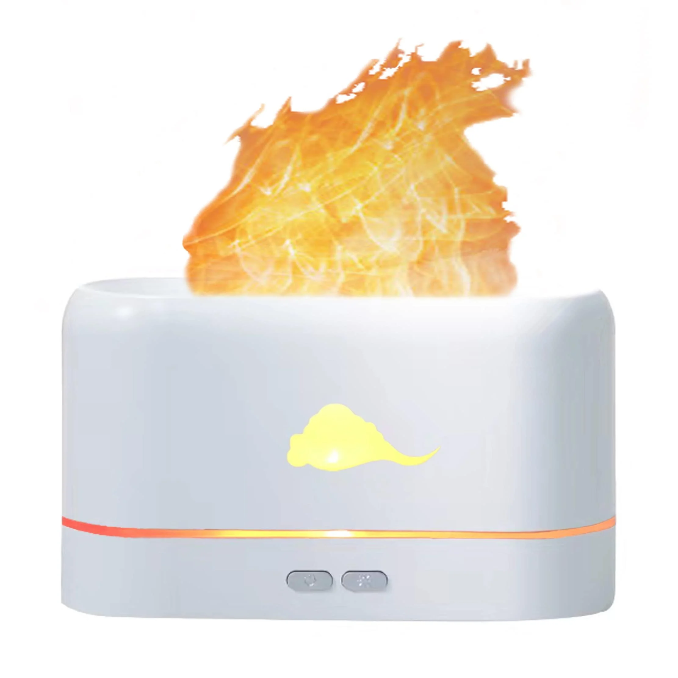 Auspicious Clouds Totems Flame Air Diffuser Humidifier Portable-Noiseless Aroma Diffuser for Home Office or Yoga Essential Oil Diffuser with No-Water Auto-Off Protection (White)