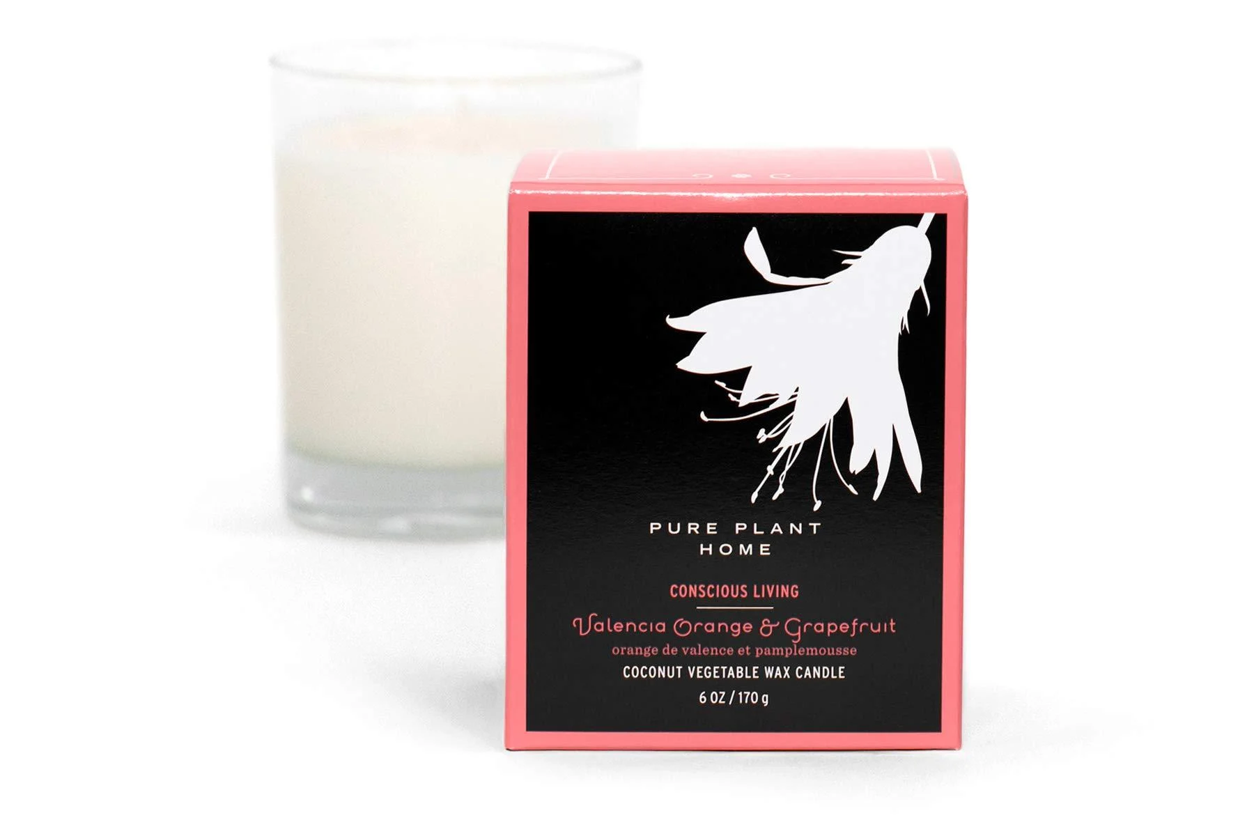 Aromatherapy Gift Box Aromatherapy Candles coconut was with real essential oils 6 ounce(Valencia Orange & Grapefruit) - PURE PLANT HOME