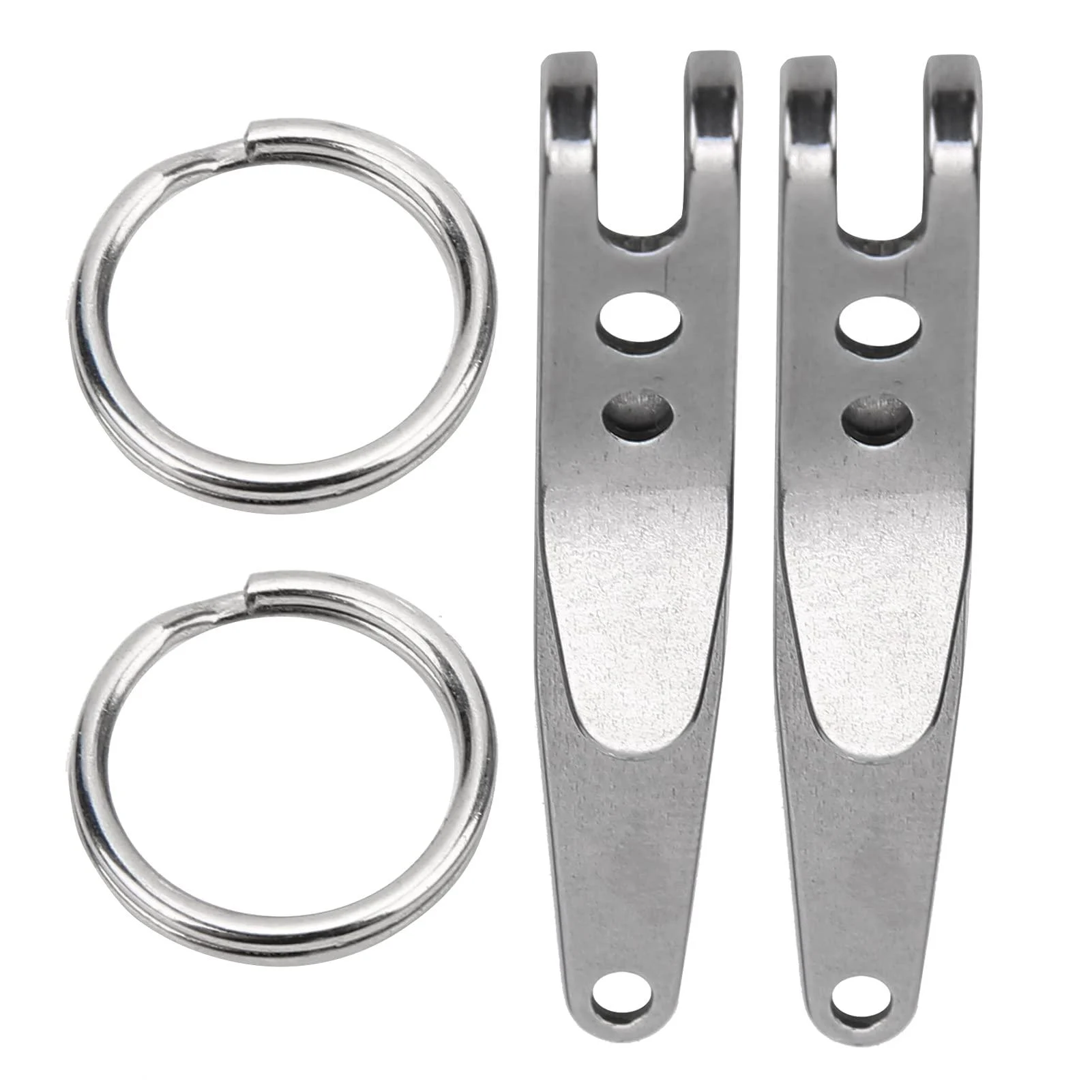 Metal carabiner clip key rings key riper stainless steel outdoor belt clip quick buckle sports tool hiking camping climbing accessories for keys flashlights 1.6x0.3in silver - Wakects
