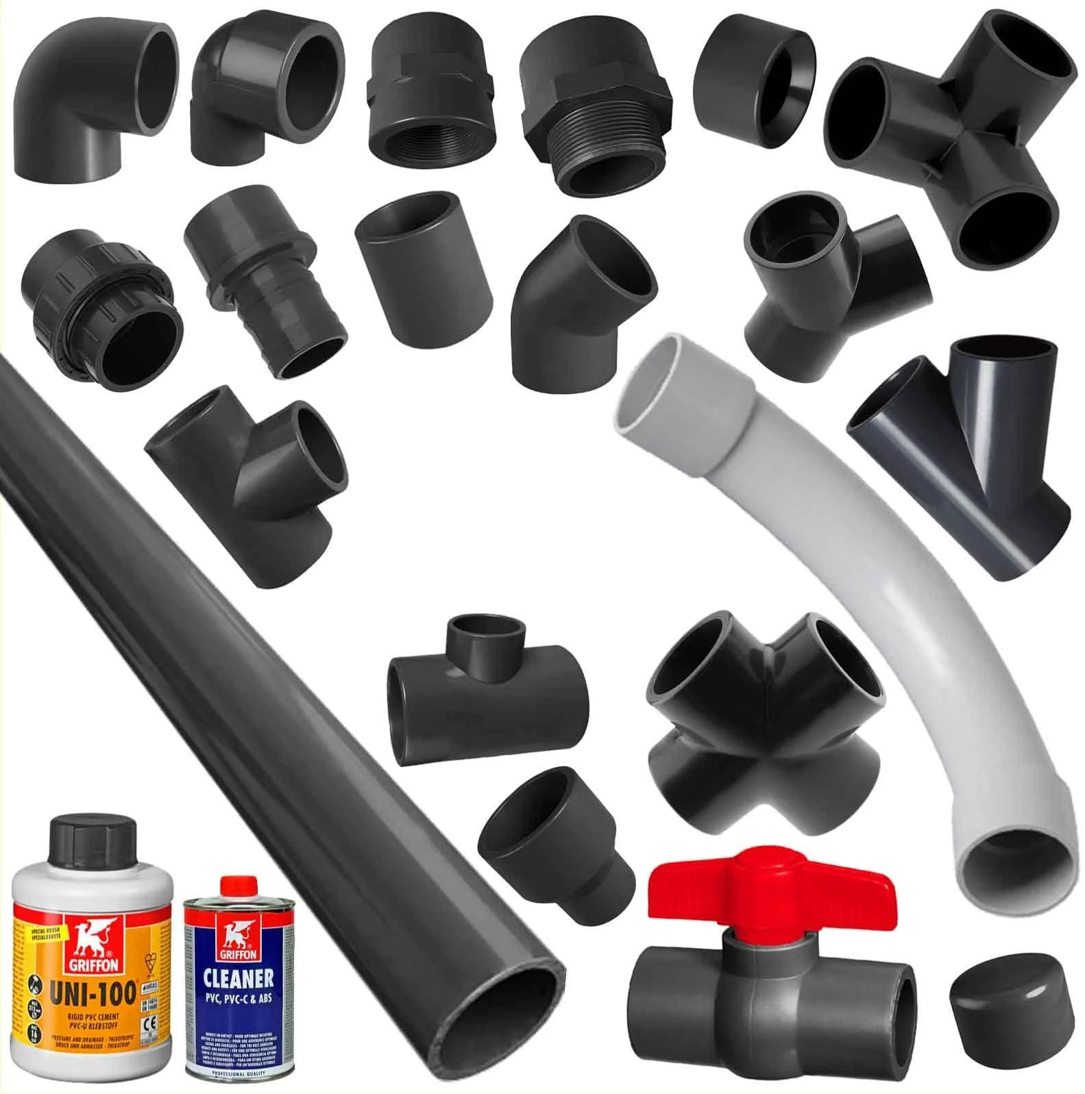 Transition to pipe internal thread 1 1/2 inch - PVC adhesive fitting for pipe - outside 50mm 50mm x 1 1/2 inch Transition to pipe internal thread