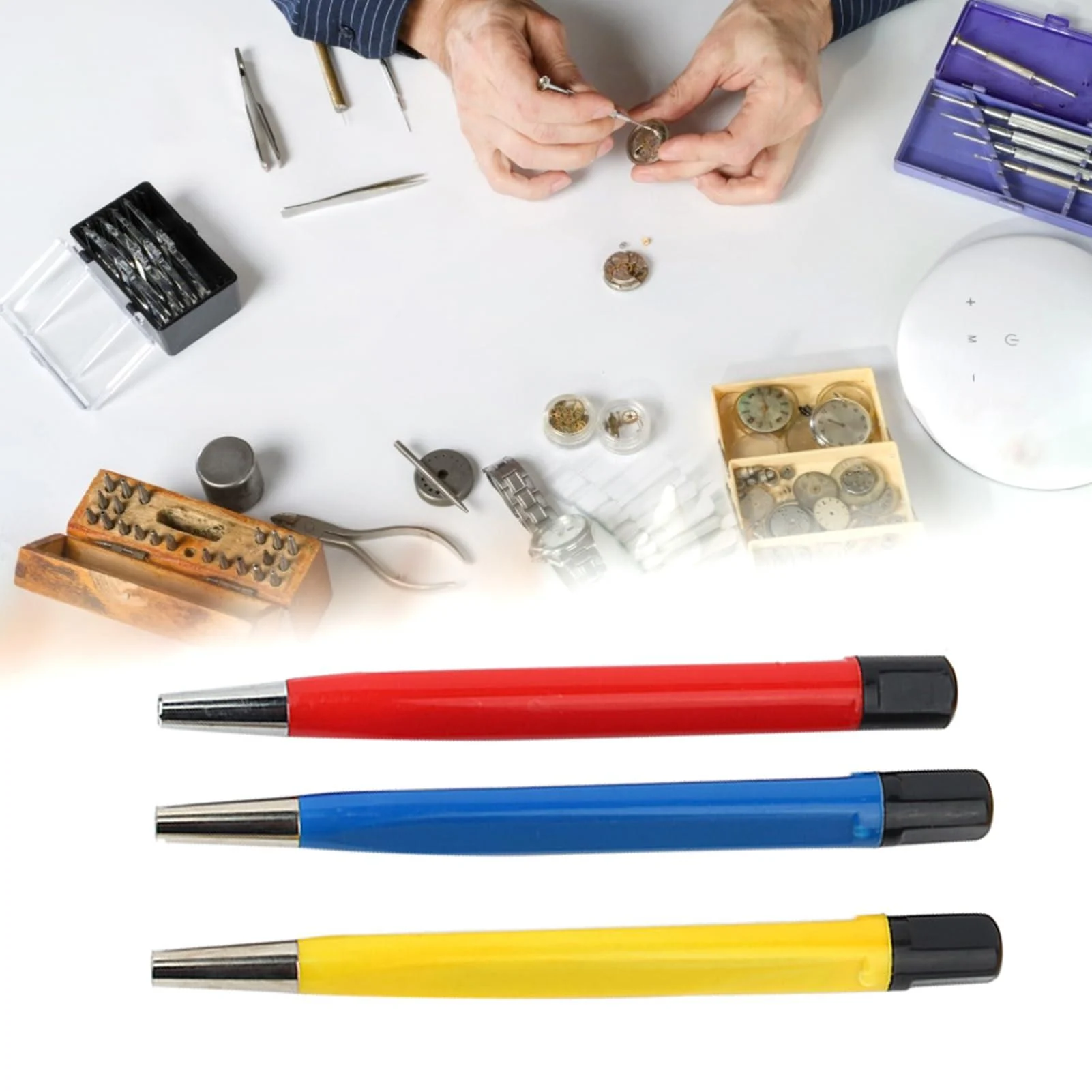 Fiberglass Scratch Brush Pen Set Watch Repair Tool for Hobby Craft - SIXRUN