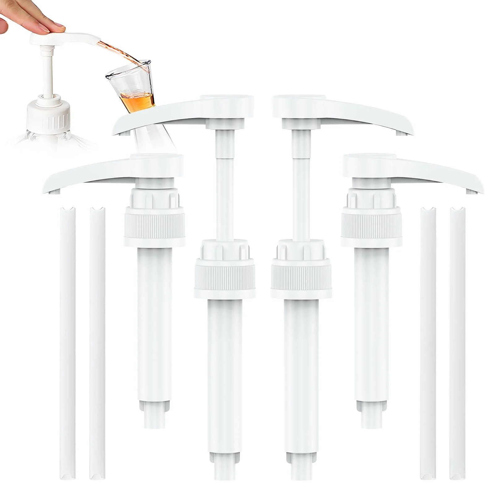 4-Pack Coffee Syrup Pump 750ml Dispenser Pump for Syrup Bottles Coffee Flavoring Syrup Pump 25.4 Oz Bottles