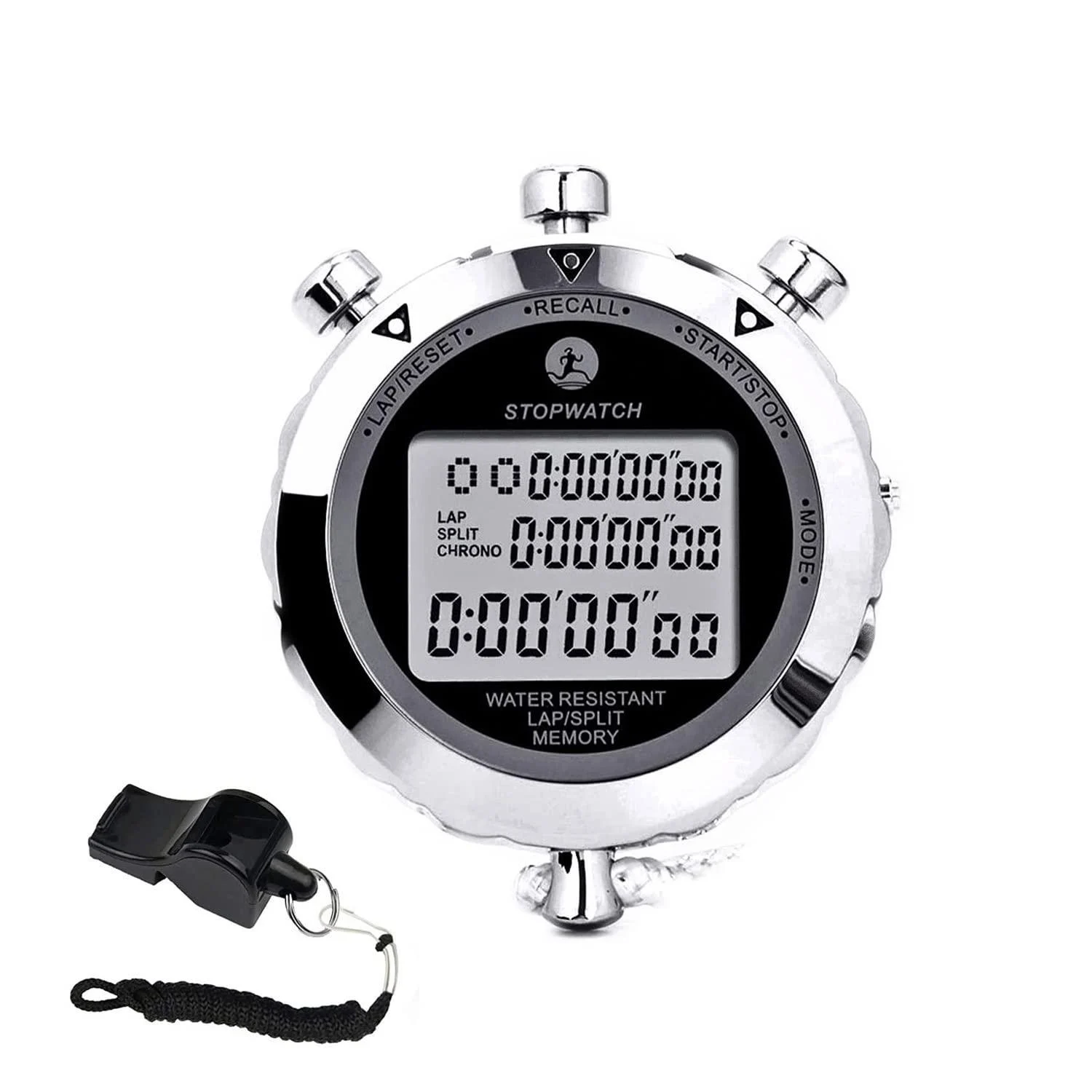 Rolilink Digital Stopwatch Timer Stop Watch Stopwatch for Sports Competition (100 Lap-Metal)