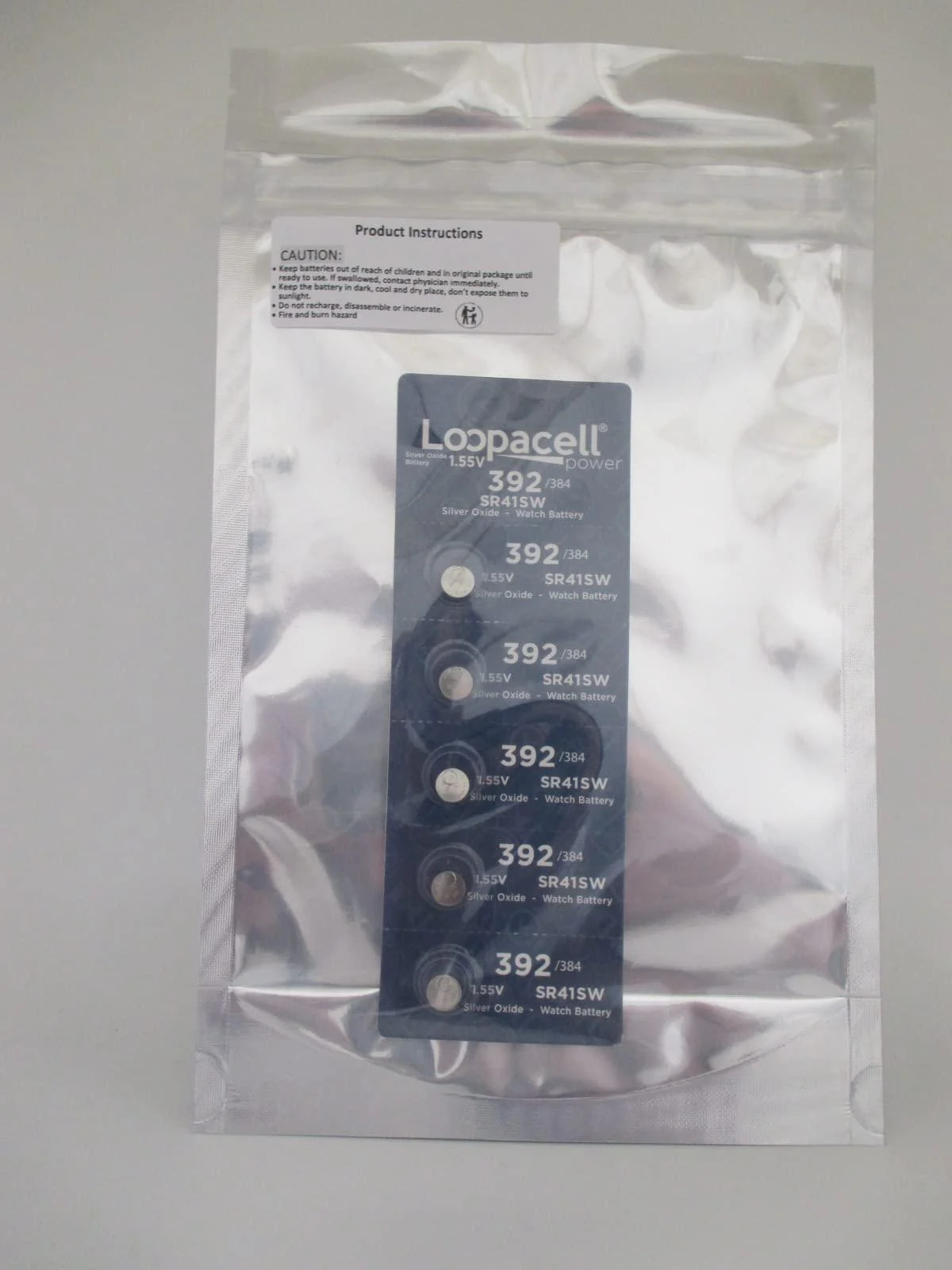 50 Watch Battery 1.55V Batteries 392 SR41W - LOOPACELL