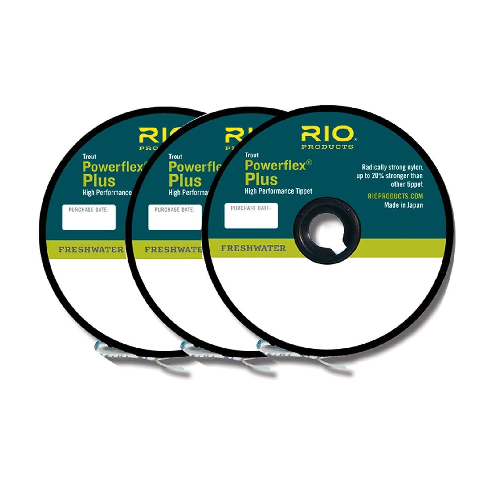 Rio Fly Fishing Powerflex Plus Tippet 50yd 3 Pack 0x-2x