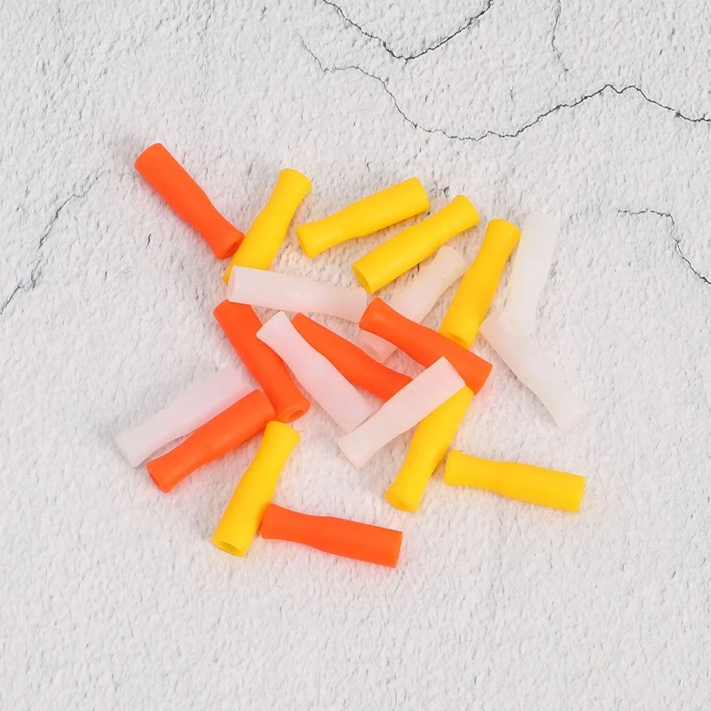 20pcs Silicone Straw Tip Metal Straw Tips Multi-Color Prevent Scald Straw Cover Food Grade Straws Nozzles Tips Fit for 1/4 Inch Wide Straws