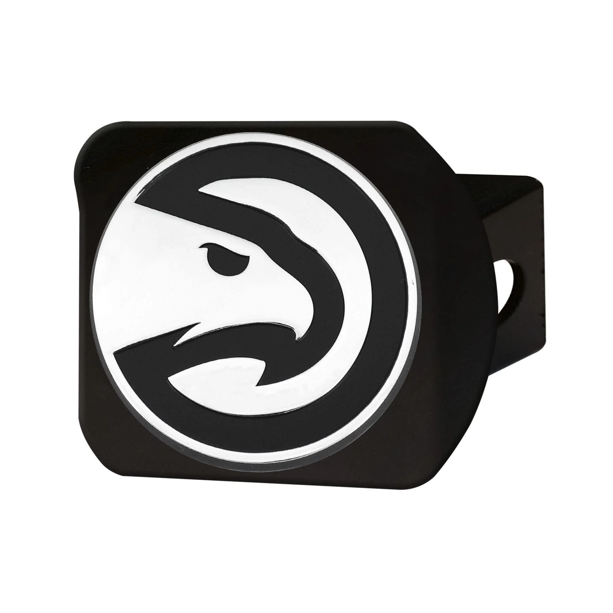 FANMATS 22718 Atlanta Hawks Black Metal Hitch Cover with Metal Chrome 3D Emblem