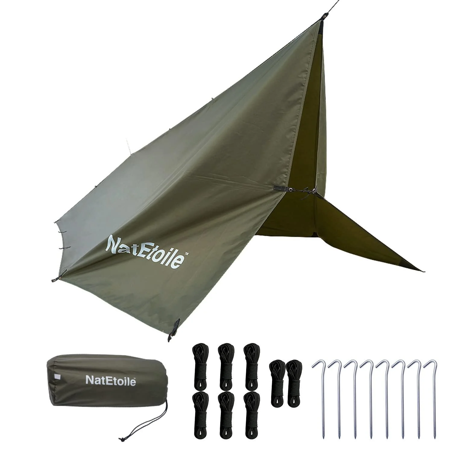 NatEtoile Camping Tarps 13x10ft Hammock Rain Fly, Heavy Duty Waterproof Rain Fly Cover for Hammock Camping, Tarp for Under Tent, Hammock Tarp for Camping, Hiking, Backpacking