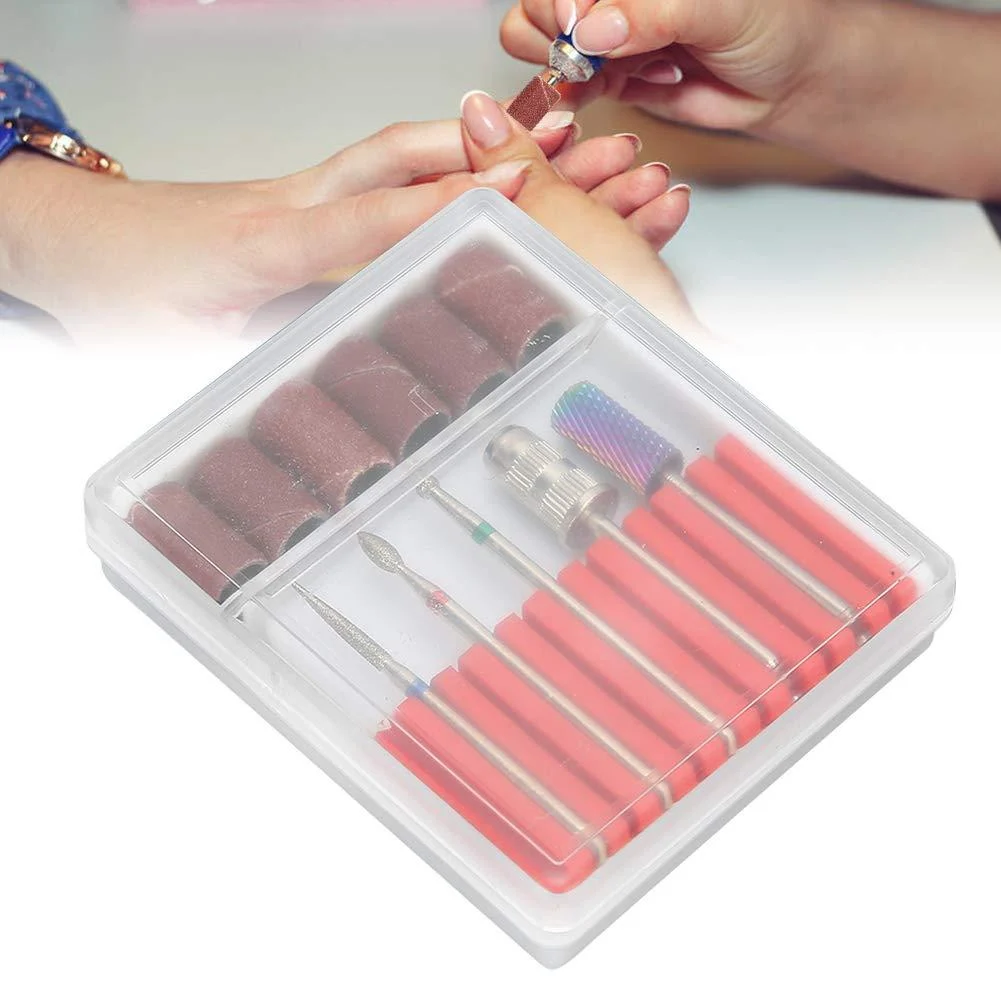 Sonew Lightweight and Practical Head Nail Drill Bits Nail Art Polish Polishing Head Set
