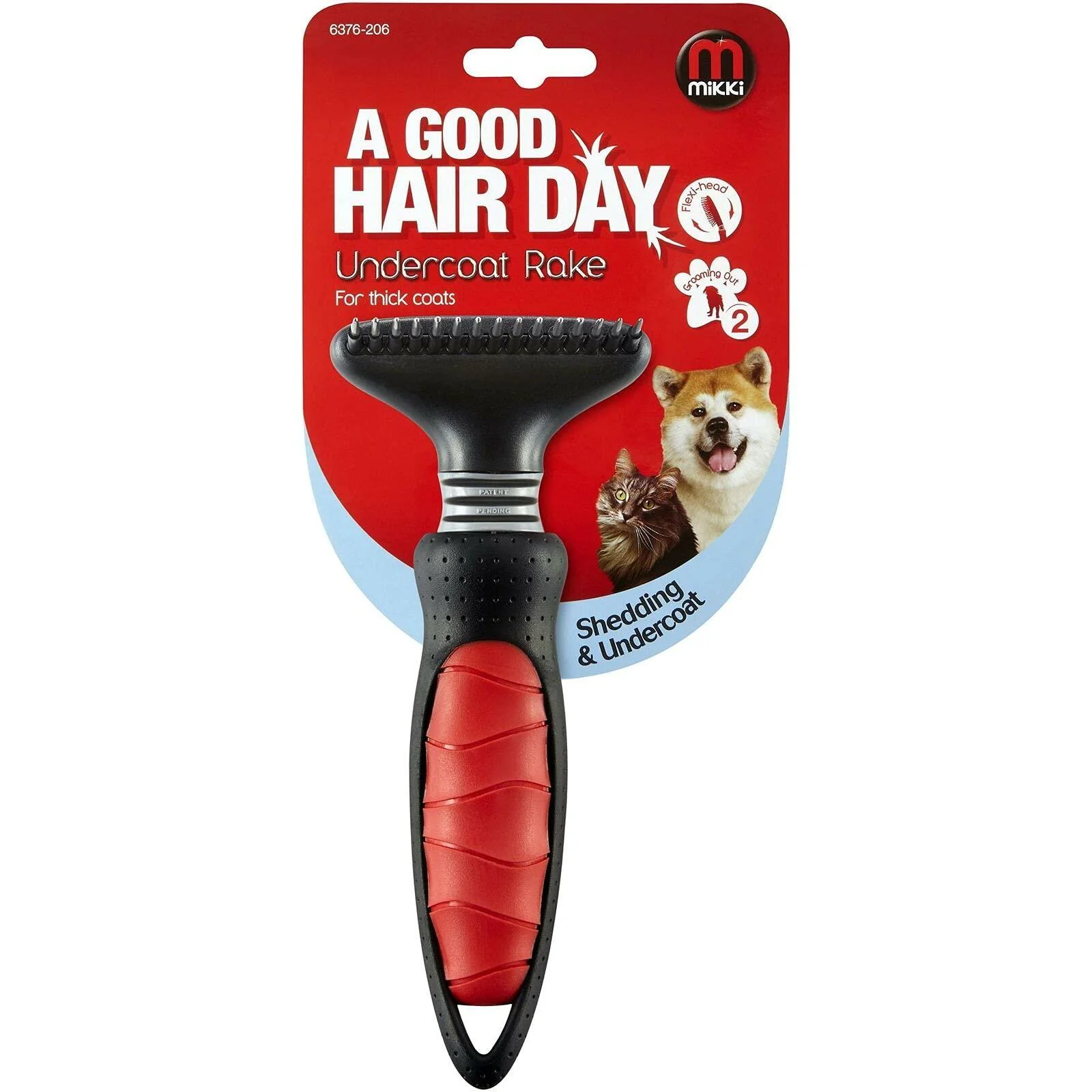 Mikki Dog Puppy Grooming Undercoat Rake - Dematting Tool Removes Matts - for Thick Coats