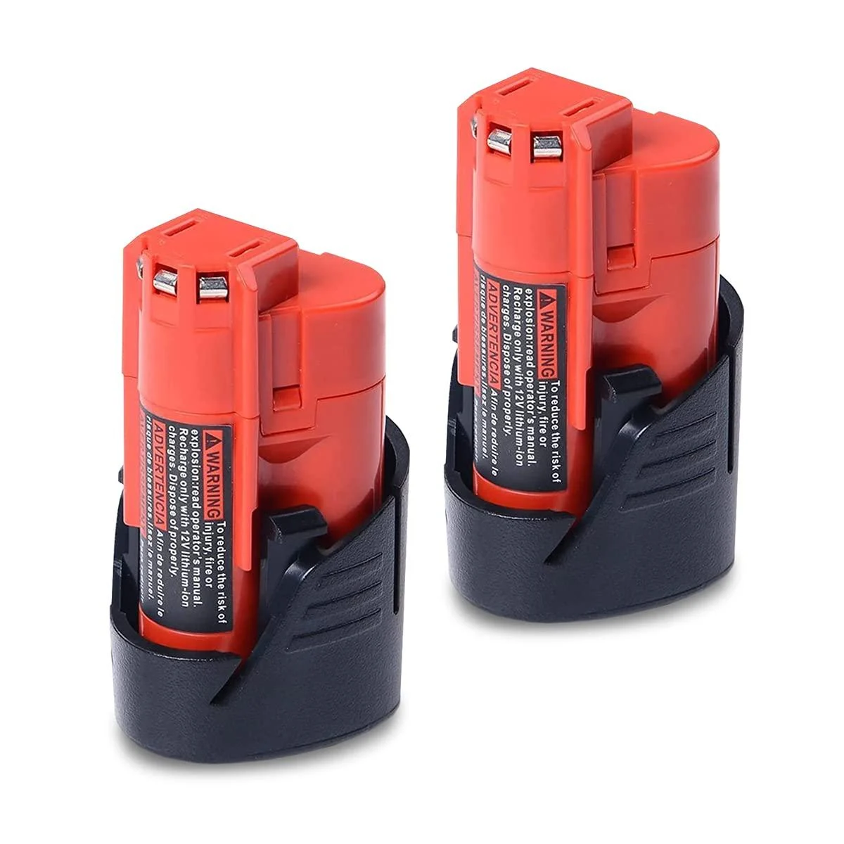 BatPower 2 Pack 48-11-2420 12V 3.0AH Compact Battery Replacement for Milwaukee 12V Battery M12 2.0Ah 2.5Ah 1.5Ah 48-11-2425 48-11-2430 48-11-2401 2 Pack 3AH 48-11-2420